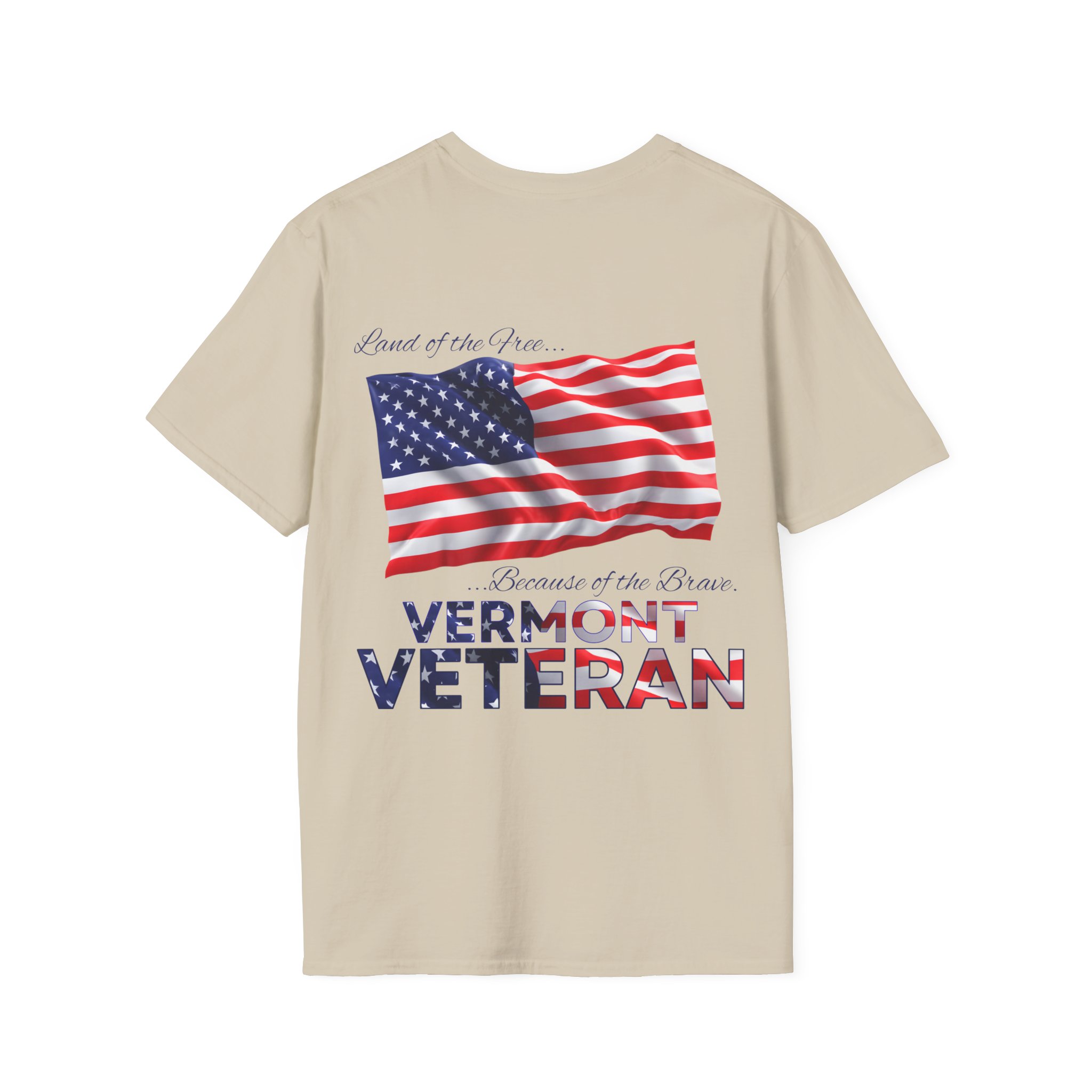 Vermont Veteran T-Shirt — Home of the Brave American Flag Memorial Tee - Image 13
