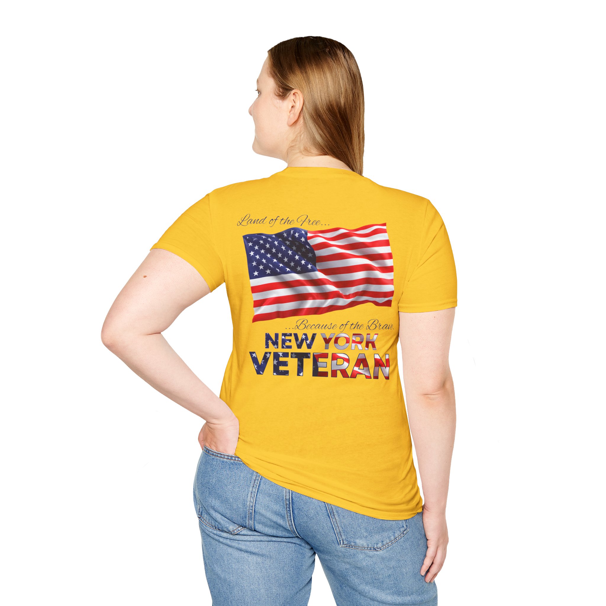 New York Veteran T-Shirt — Home of the Brave American Flag Memorial Tee - Image 4