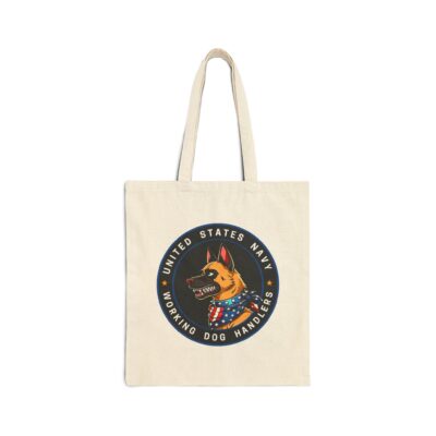 US Navy Working Dog Handlers Canvas Tote — Military K9 Emblem Bag