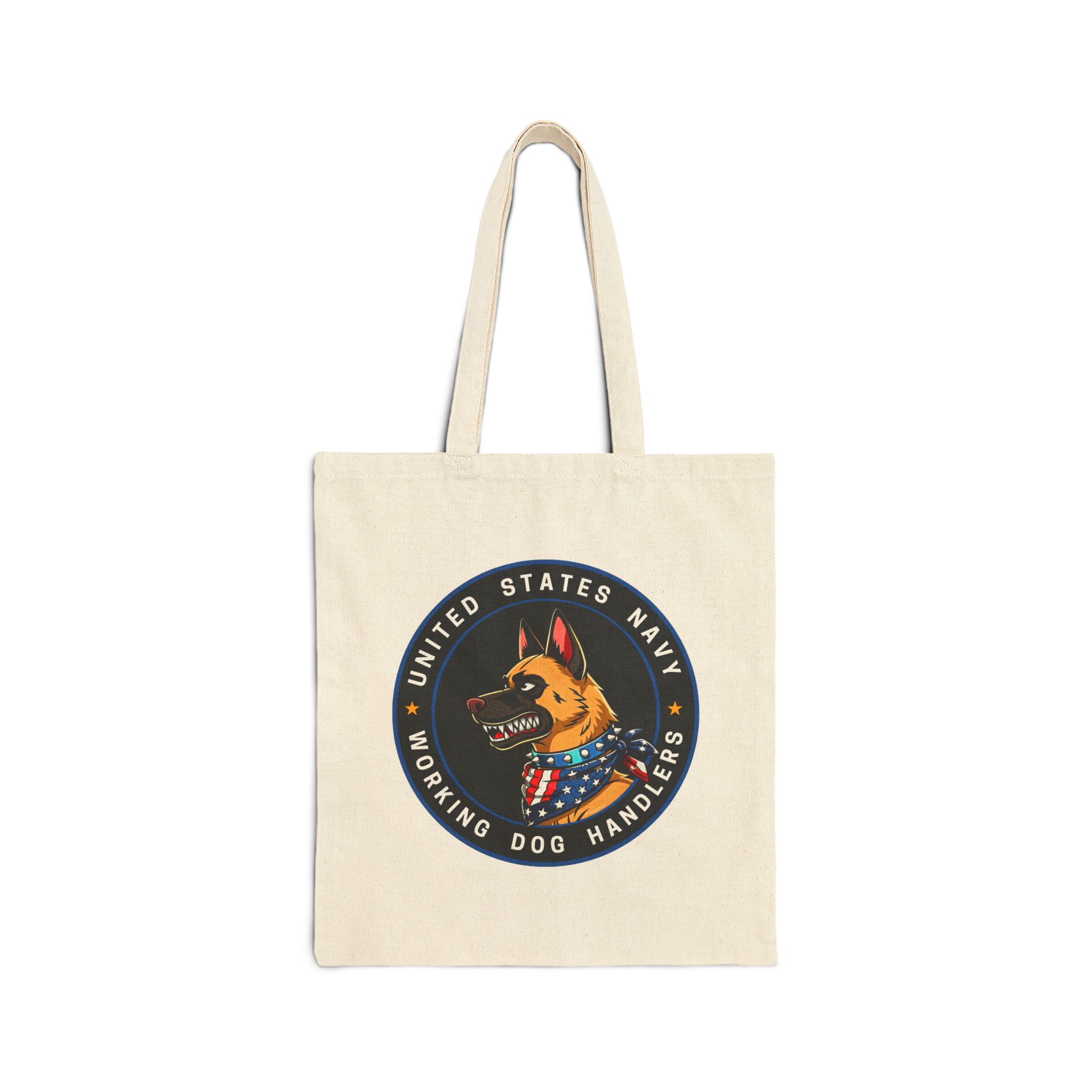 US Navy Working Dog Handlers Canvas Tote — Military K9 Emblem Bag