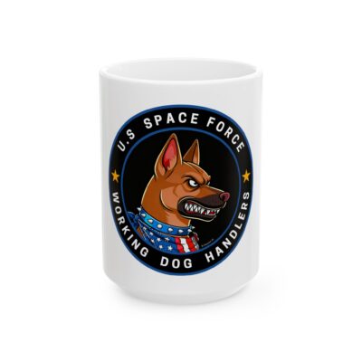 Military Working Dog Mug – U.S. Space Force K9 Ceramic Coffee Cup (11oz/15oz)