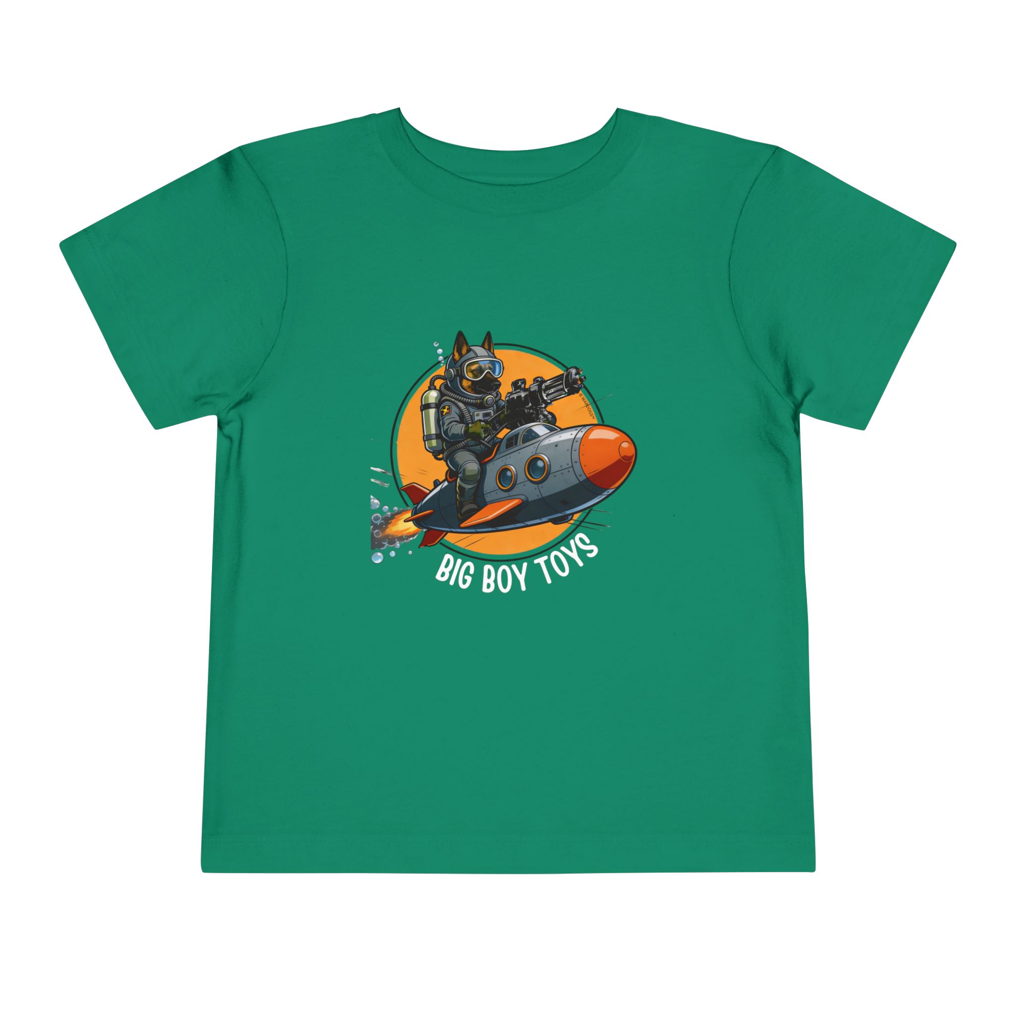 Toddler Tee — Big Boy Toys Submarine Pilot Dog Graphic Shirt - Image 5