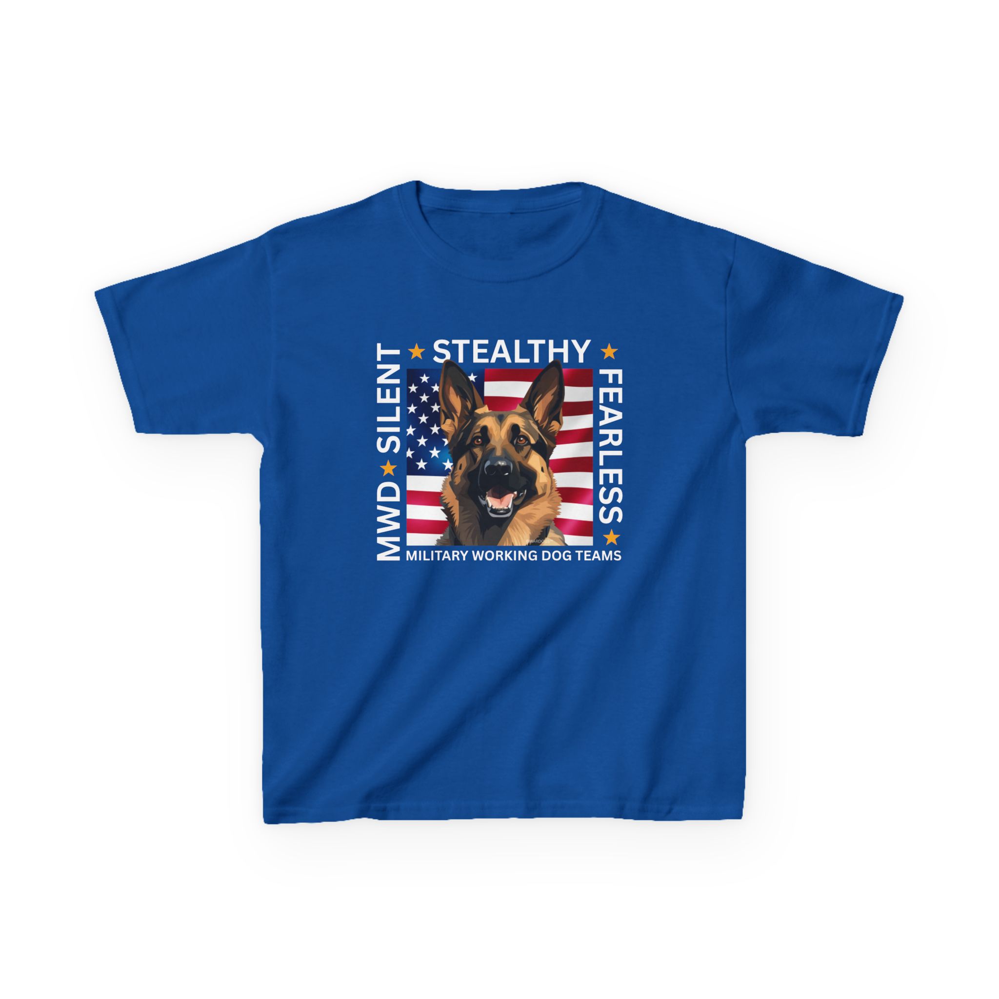 Kids Military Working Dog Tee — "Silent • Stealthy • Fearless" American Flag K9 Shirt - Image 13