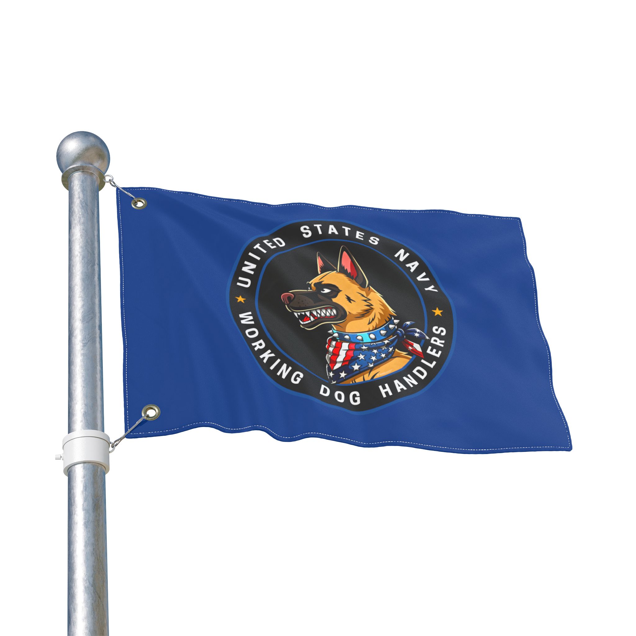 United States Navy Working Dog Handlers Flag — Double-Sided Military K9 Banner - Ltd Blue Edition - Image 2