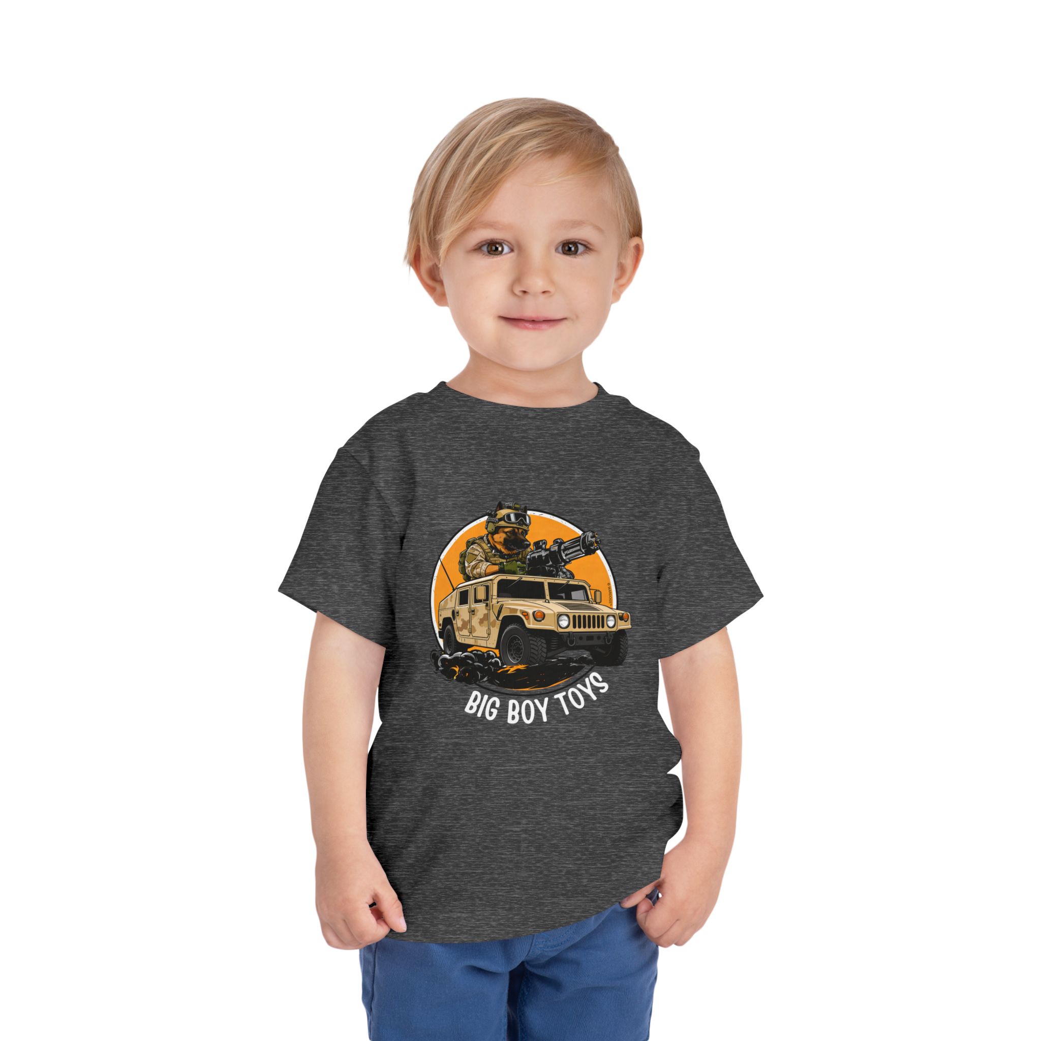 Toddlers' Adventure Tee — "Big Boy Toys" U.S. Marines Humvee & Driver Graphic - Image 19