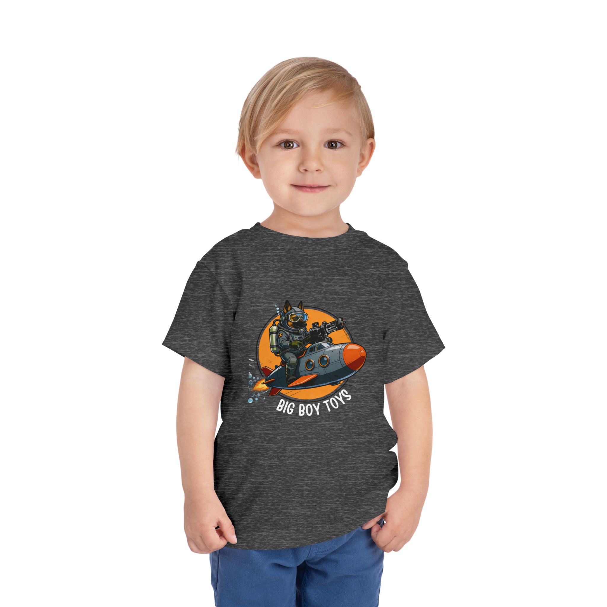 Toddler Tee — Big Boy Toys Submarine Pilot Dog Graphic Shirt - Image 14