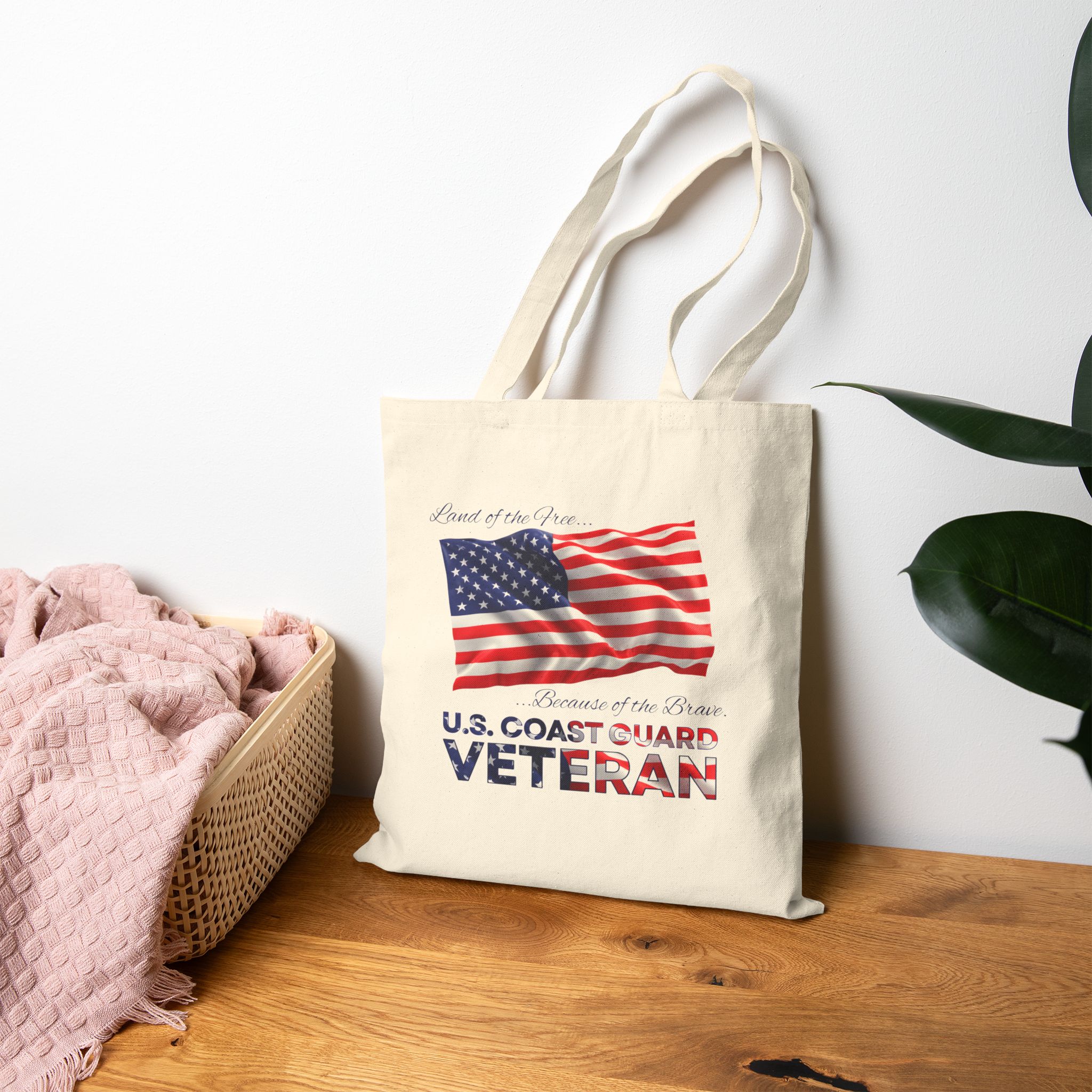 Land Of The Free Because Of The Brave - Coast Guard Tote Bag - Image 5