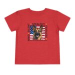 Toddler Tee — "Silent • Stealthy • Fearless" Military Working Dog American Flag