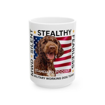 MWD “FEARLESS” Mug — Military K9 Coffee Cup (11oz/15oz) Standard Poodle