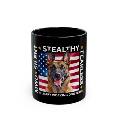 MWD “FEARLESS” Mug — Military K9 Coffee Cup (11oz/15oz) Belgian Malinois