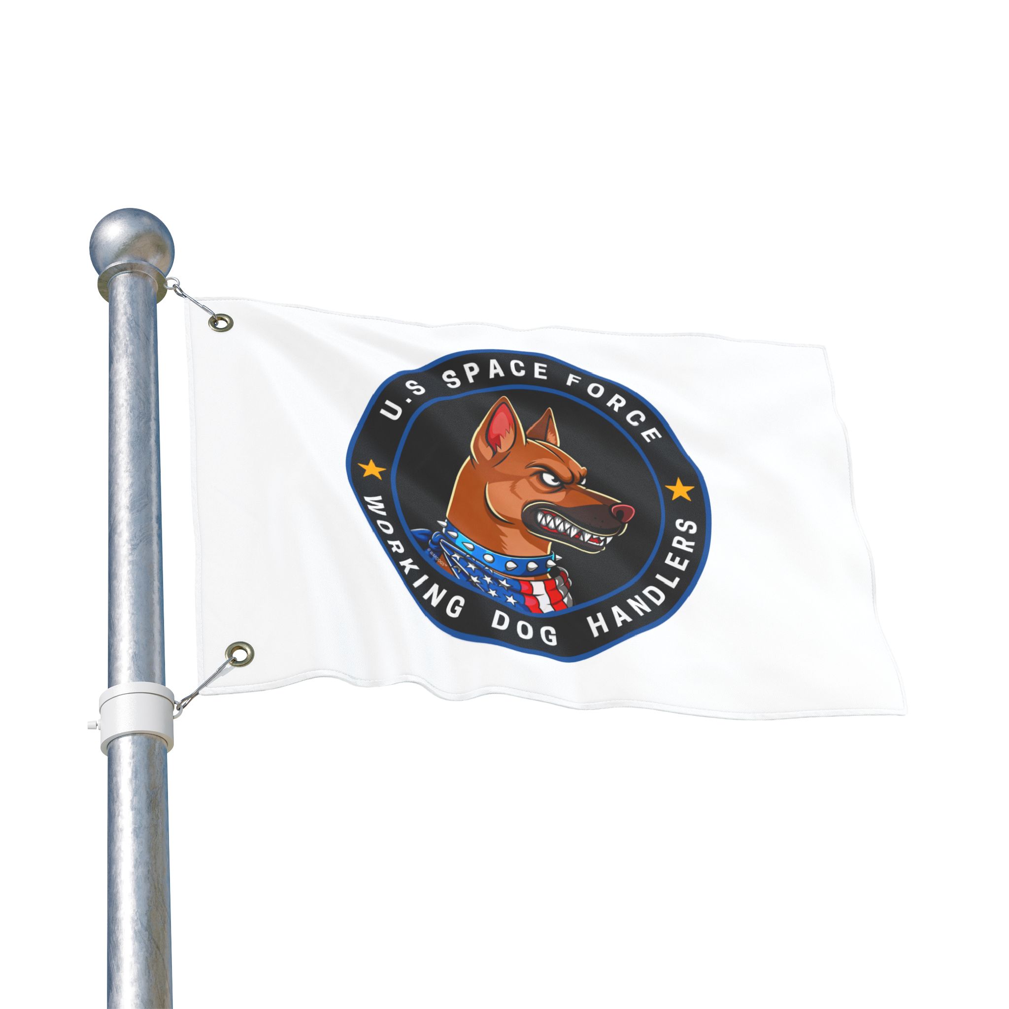 United States Space Force Dog Handlers Flag — Double-Sided Military K9 Banner - Blue Ltd. Ed. - Image 2