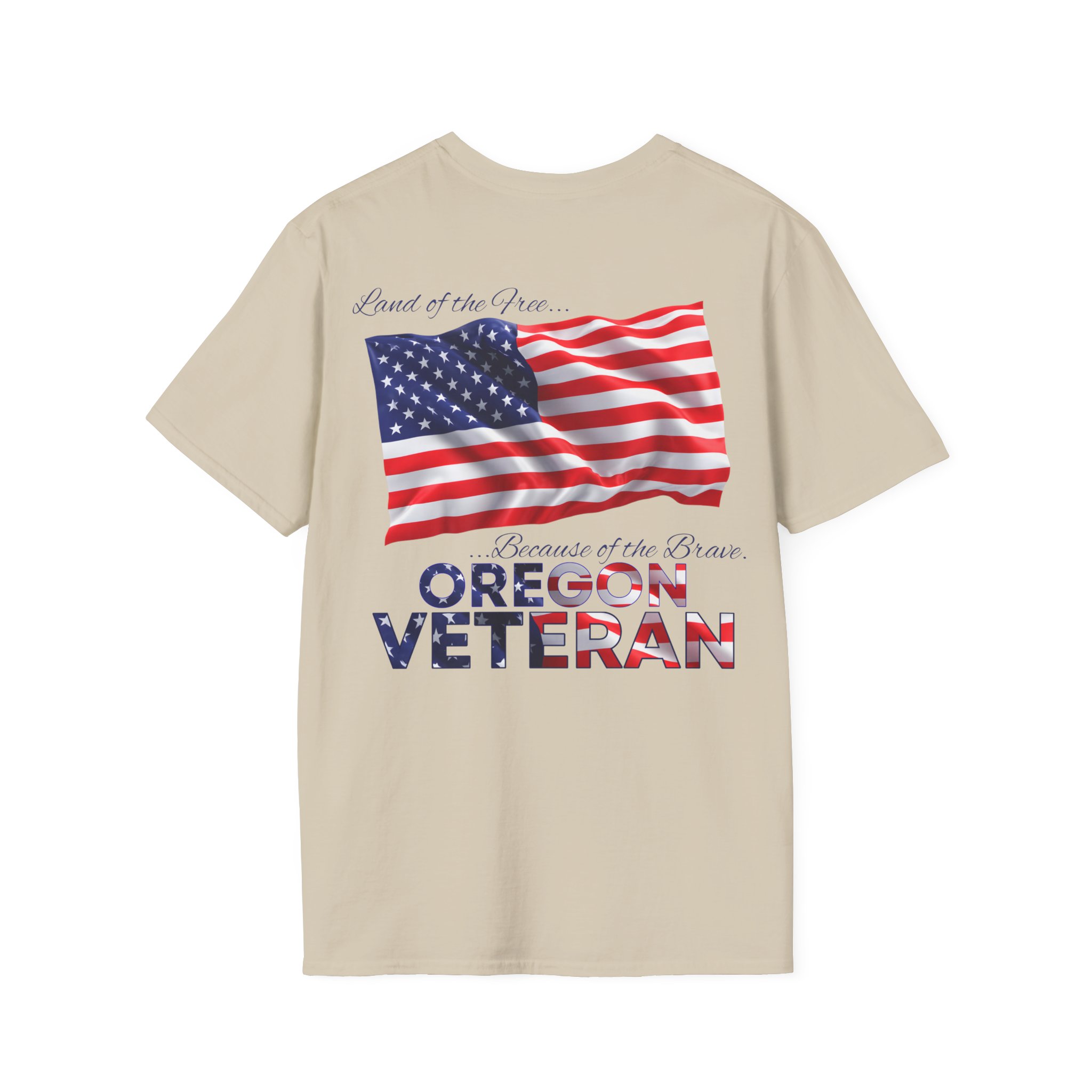 Oregon Veteran T-Shirt — Home of the Brave American Flag Memorial Tee - Image 9