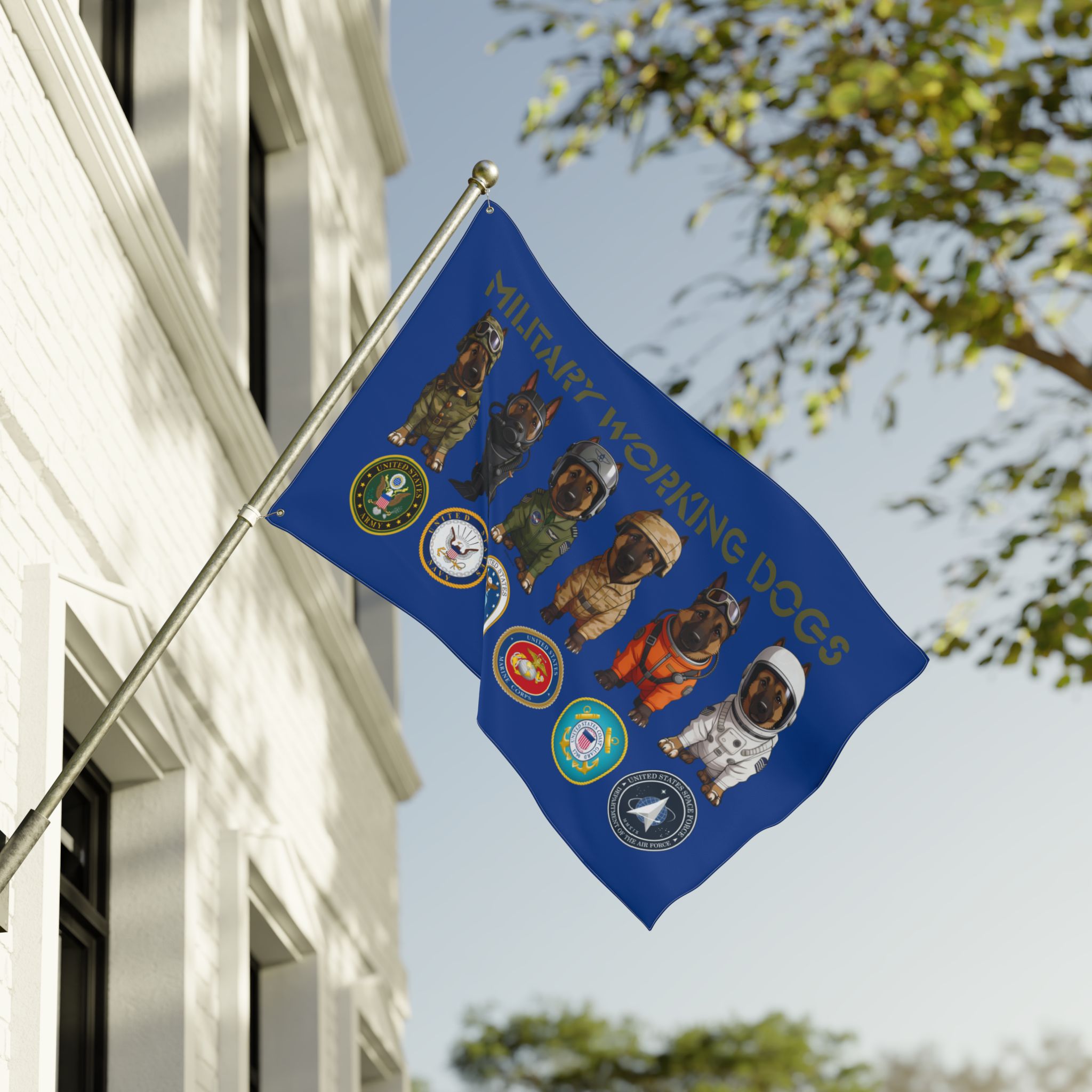 Military Working Dogs Lineup — Double-Sided Military K9 Banner -Ltd Edition Blue - Image 3