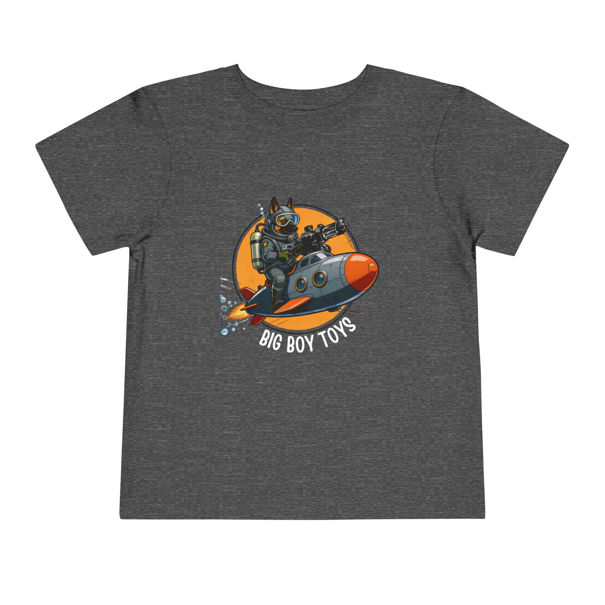 Toddler Tee — Big Boy Toys Submarine Pilot Dog Graphic Shirt - Image 13