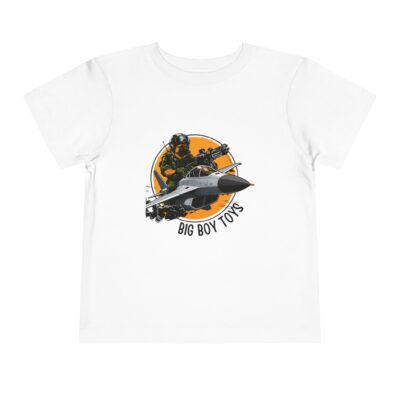 Toddler Tee – “Big Boy Toys” Air Force Jet Pilot Graphic Kids Shirt