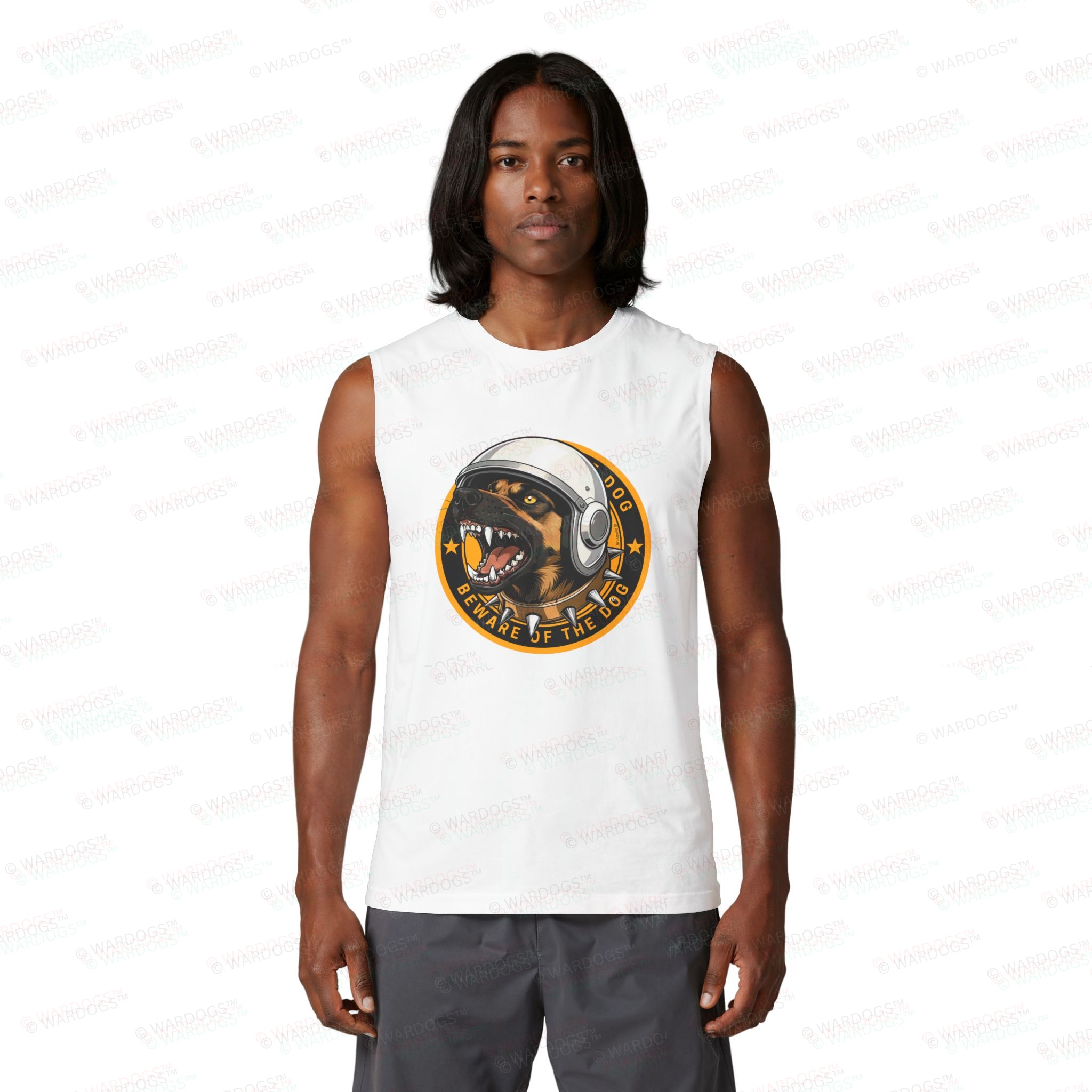 "Beware of the Dog" Astronaut Muscle Tank - US Space Force K9