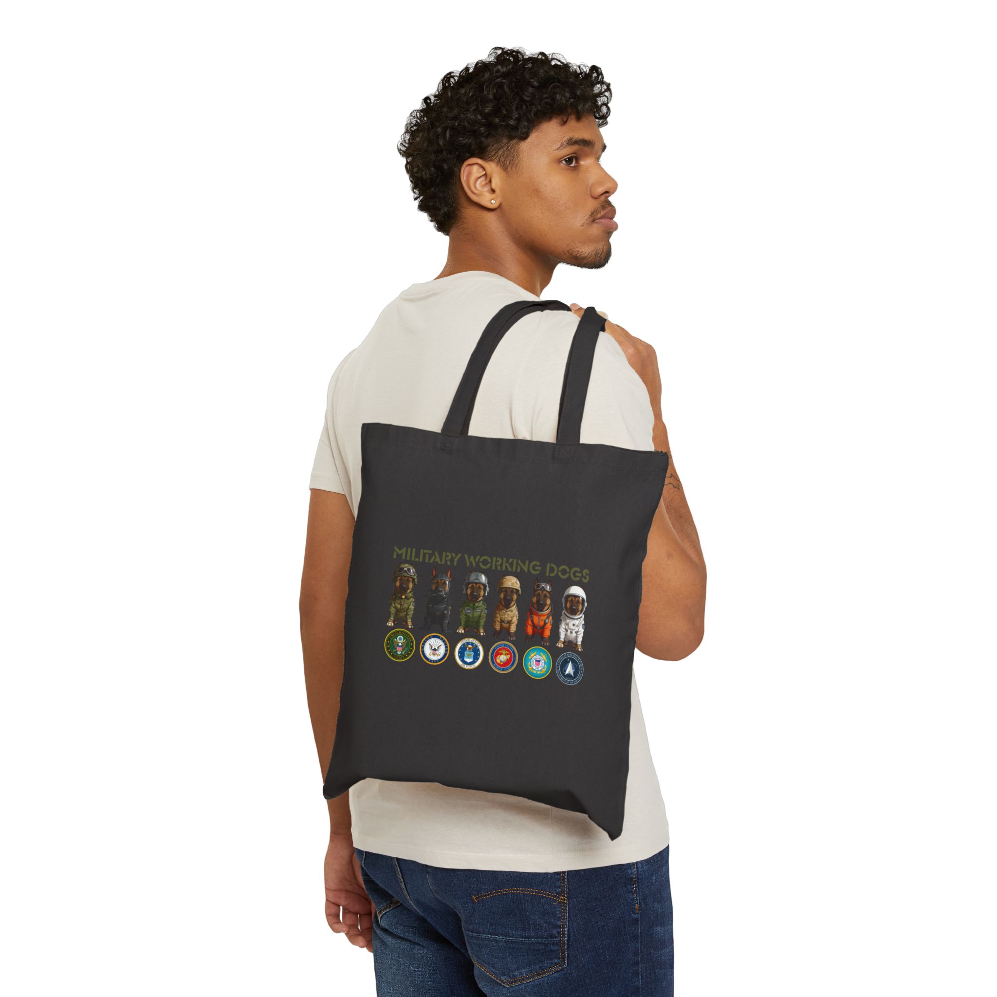 Military Working Dogs Line Up - All Branches Tribute Tote Bag - Image 6