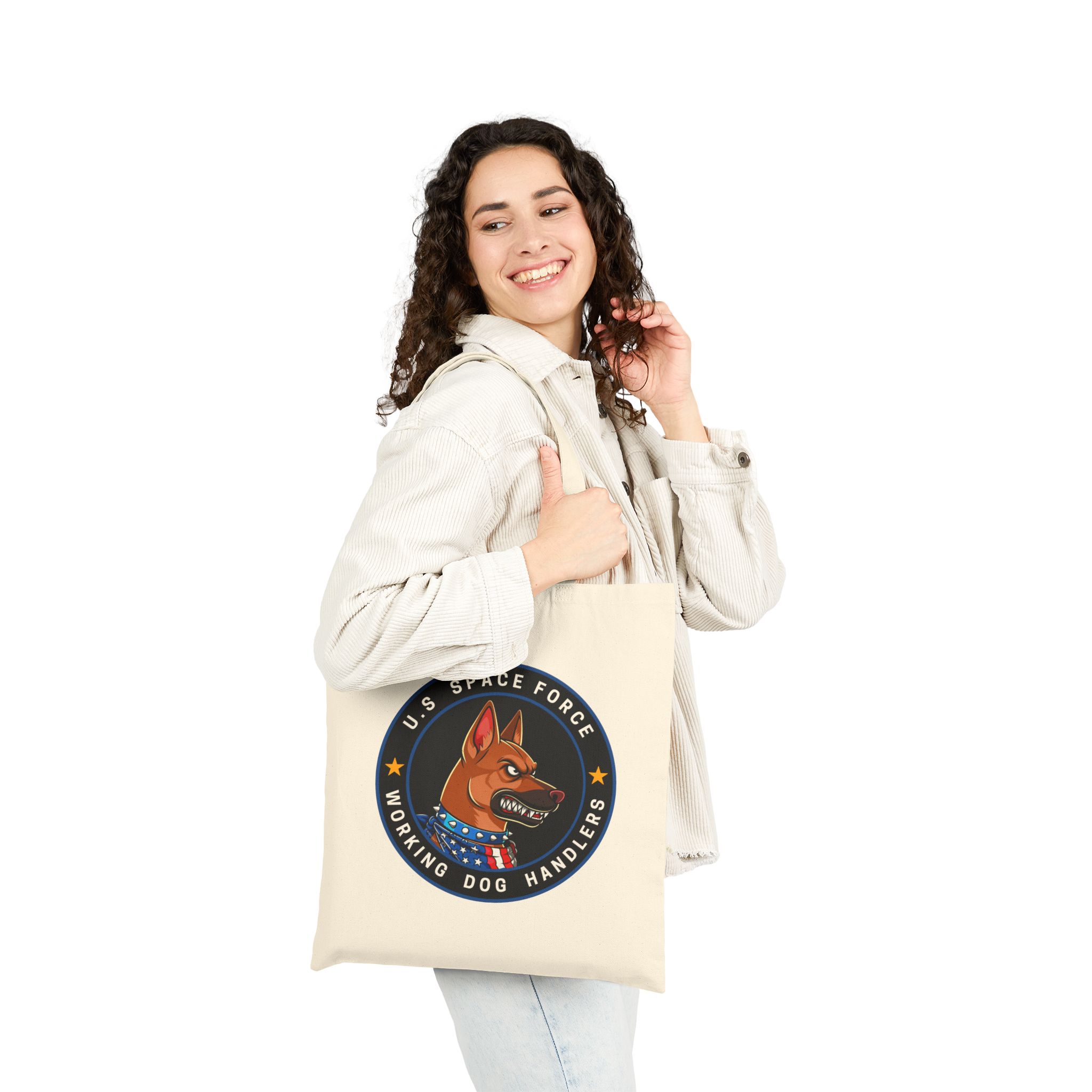 Copy of US Space Force Working Dog Handlers Canvas Tote — Military K9 Emblem Bag - Image 4