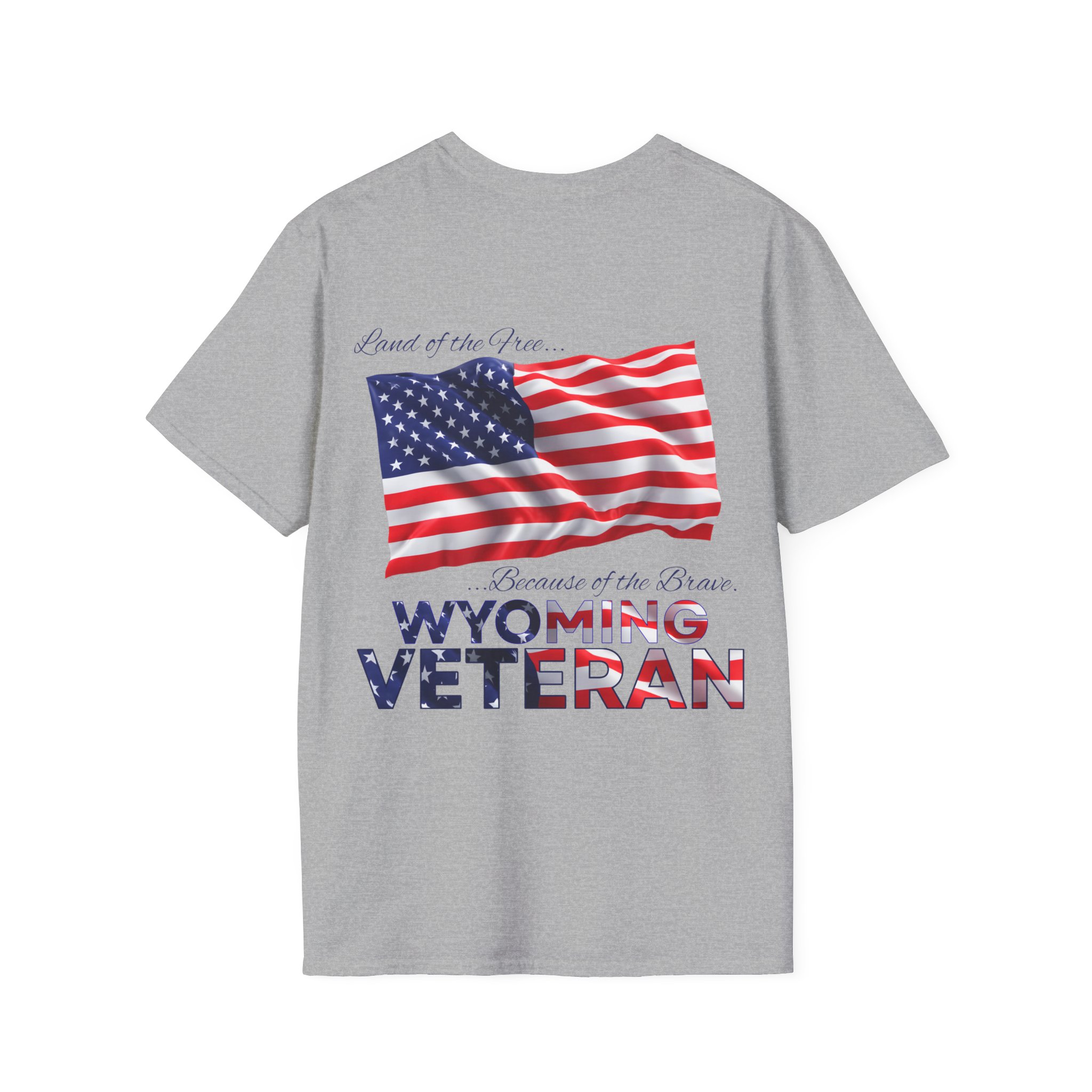 Wyoming Veteran T-Shirt — Home of the Brave American Flag Memorial Tee - Image 13