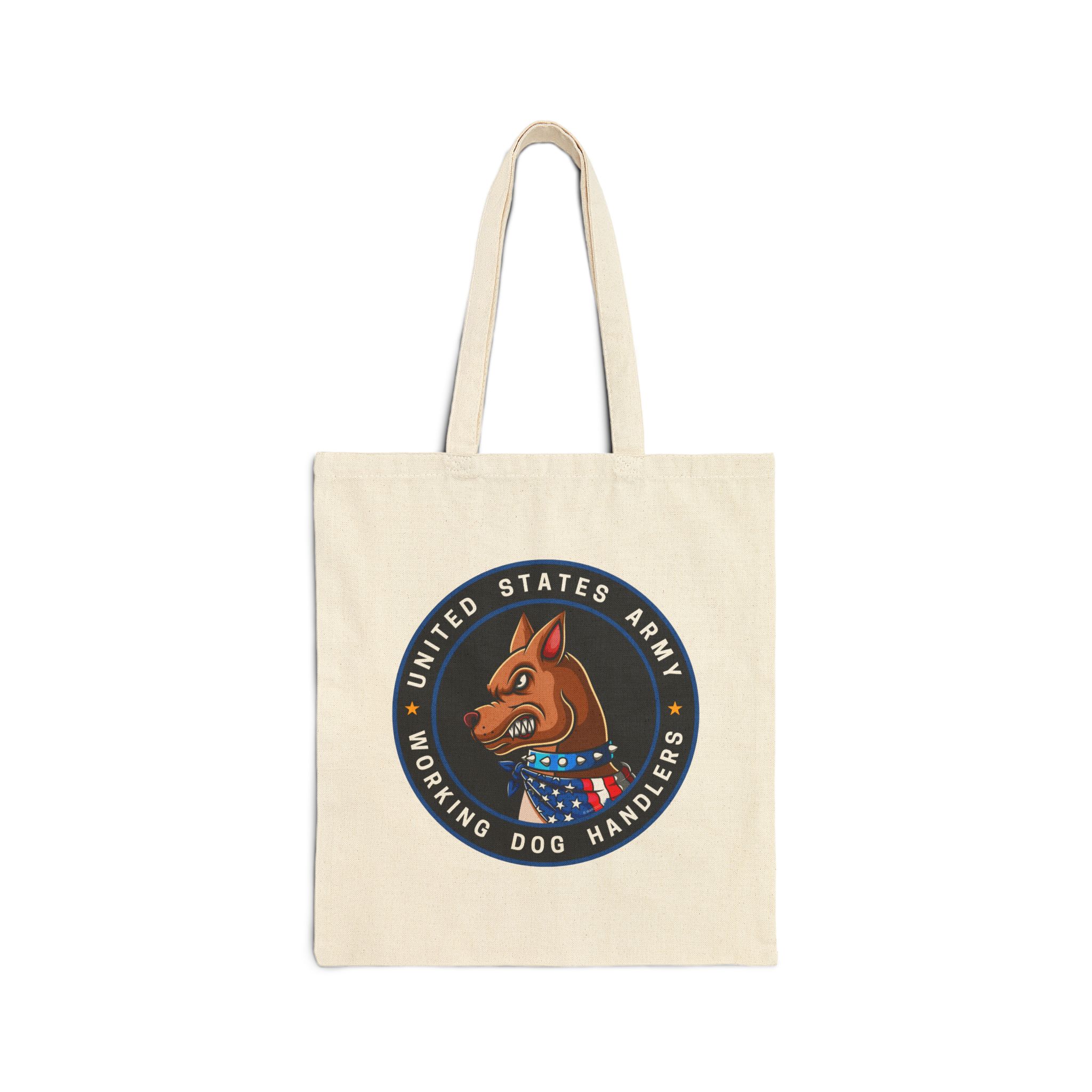 US Army Working Dog Handlers Canvas Tote — Military K9 Emblem Bag