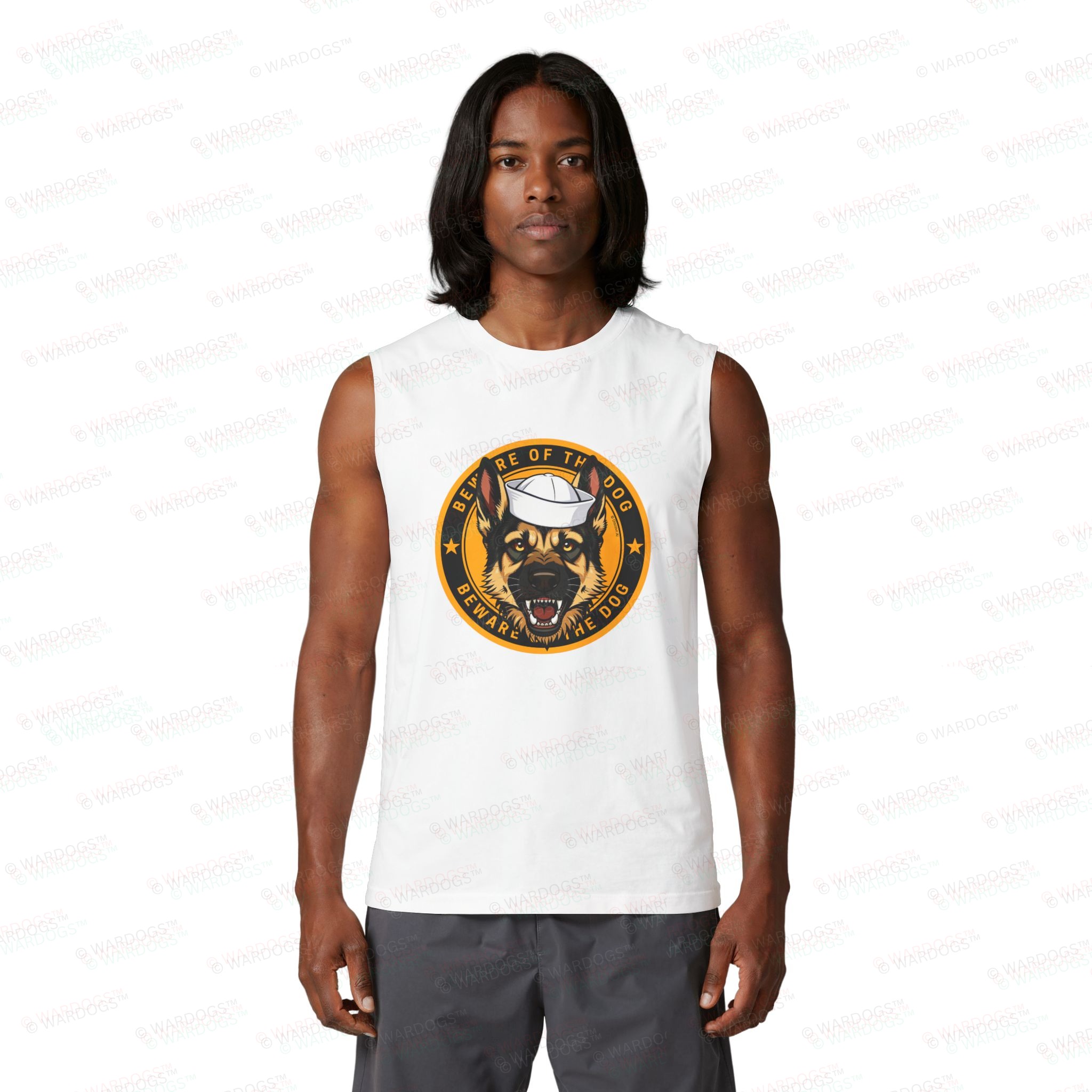 Navy K9 Patch Muscle Tank — 'Beware of the Dog' Sailor - Image 4