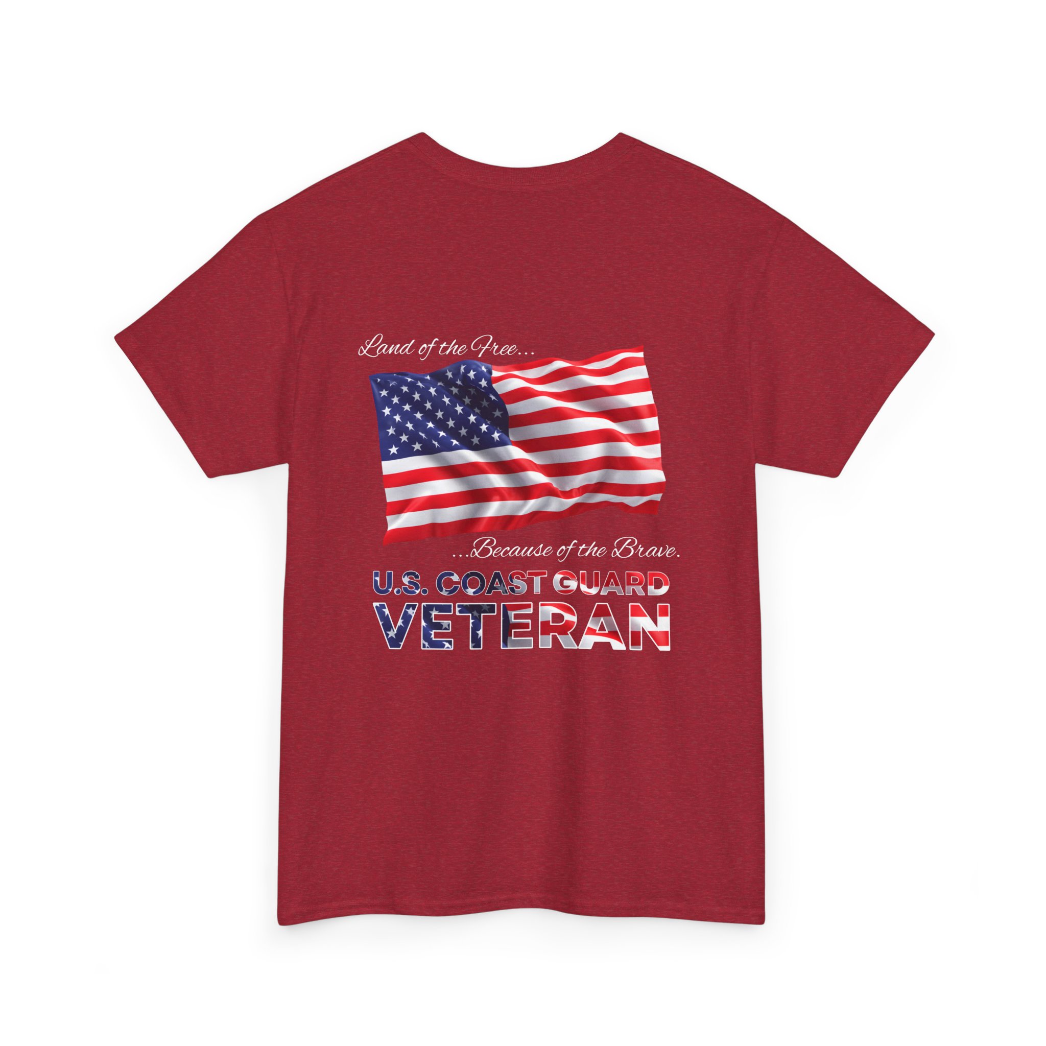 U.S. Coast Guard Veteran T‑Shirt — American Flag Tribute Tee - White Text - Image 32