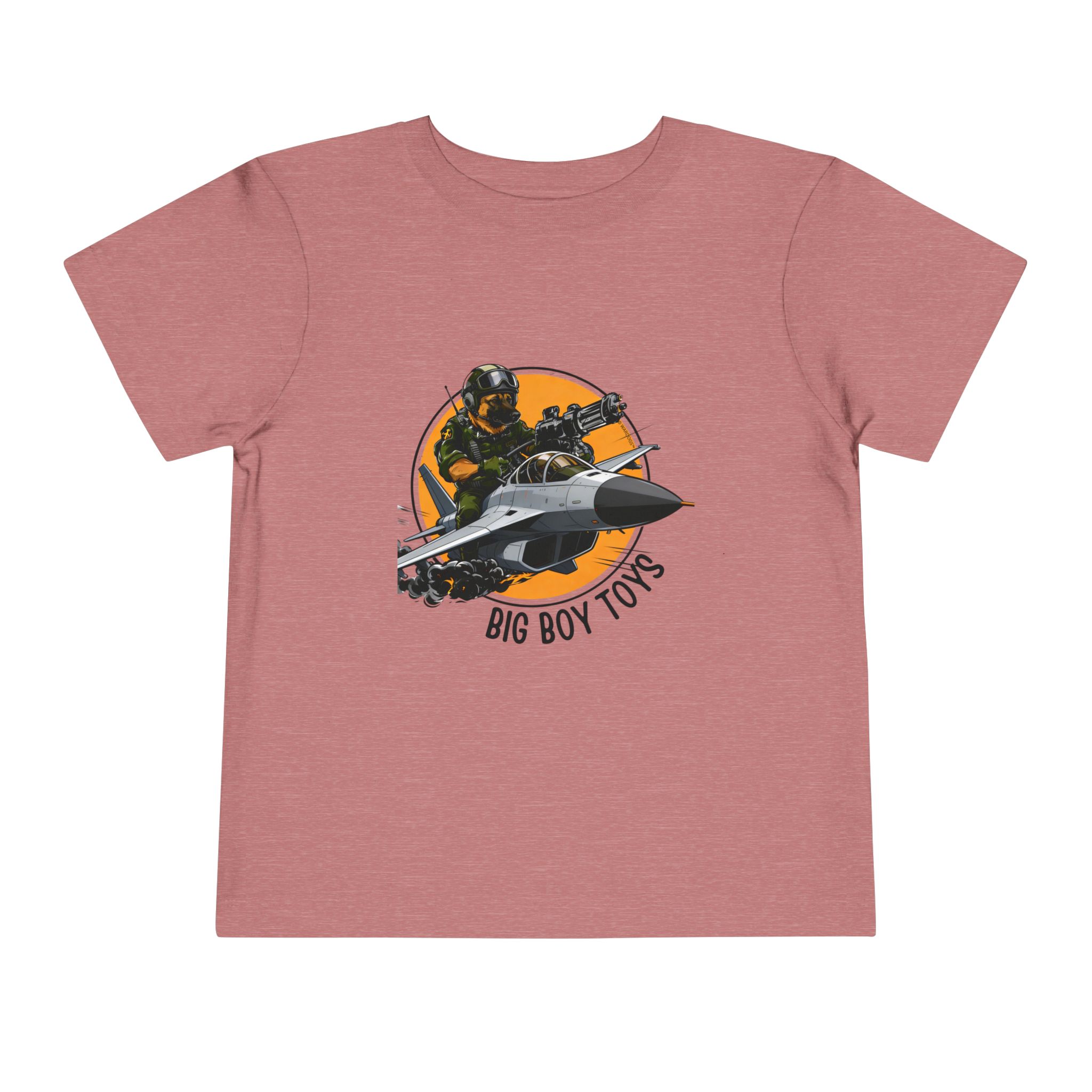 Toddler Tee - "Big Boy Toys" Air Force Jet Pilot Graphic Kids Shirt - Image 5