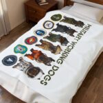 Military Working Dogs Velveteen Plush Blanket – Patriotic K9 Unit Throw