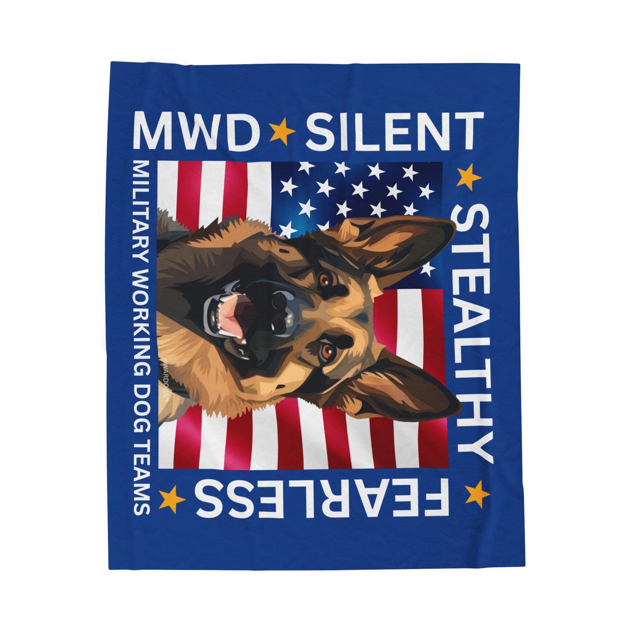 Velveteen Blanket - Silent. Stealthy. Fearless. German Shepherd Art.
