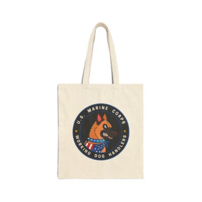 US Marine Corps Working Dog Handlers Canvas Tote — Military K9 Emblem Bag