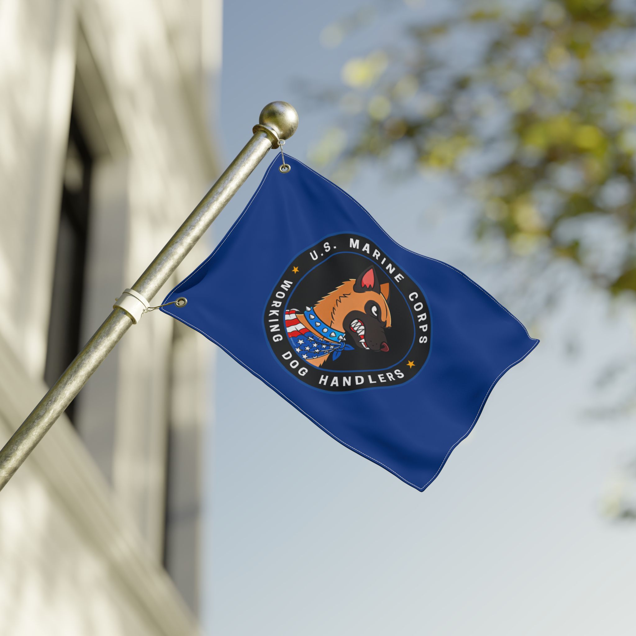 U.S. Marine Corps Dog Handlers Flag — Double-Sided Military K9 Banner -Ltd Edition Blue - Image 3