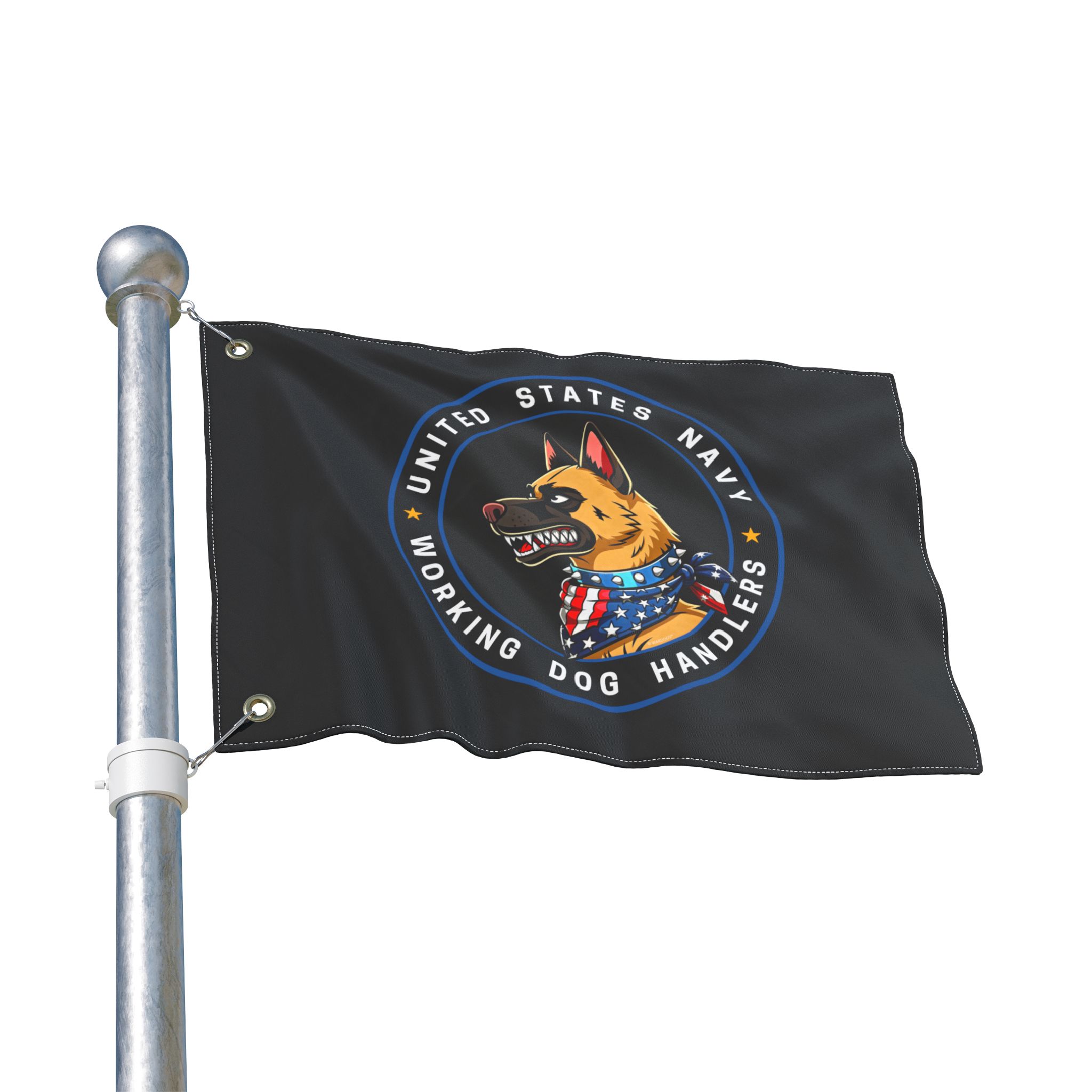 United States Navy Working Dog Handlers Flag — Double-Sided Military K9 Banner - Image 2