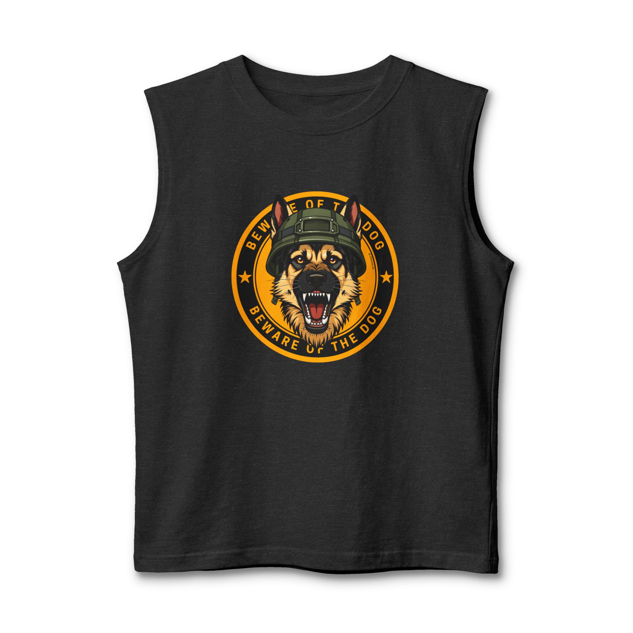 Beware The Dog Muscle Tank — K9 Graphic Tank Top | US ARMY - Image 7