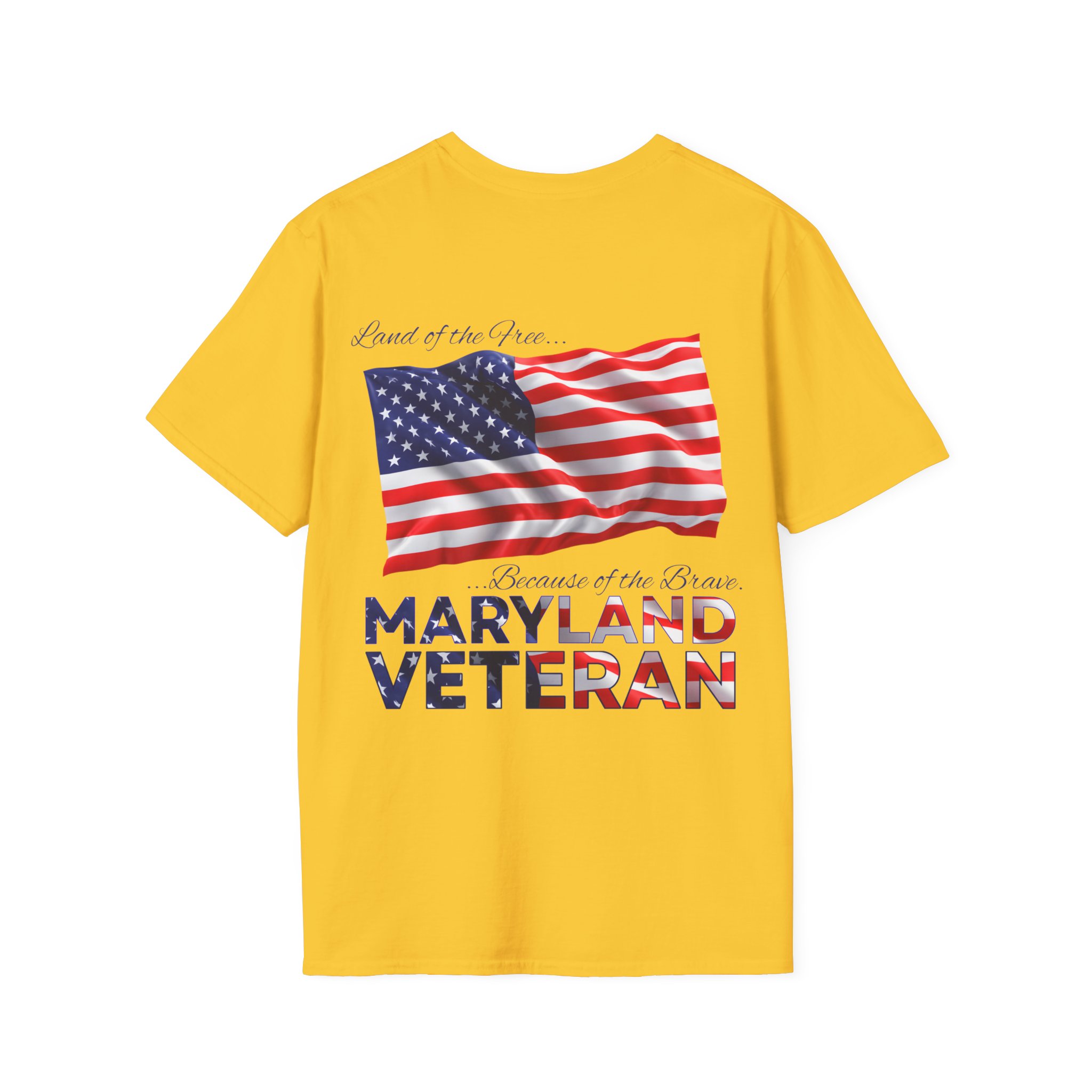 Maryland Veteran T-Shirt — Proud American Flag Military Tribute
