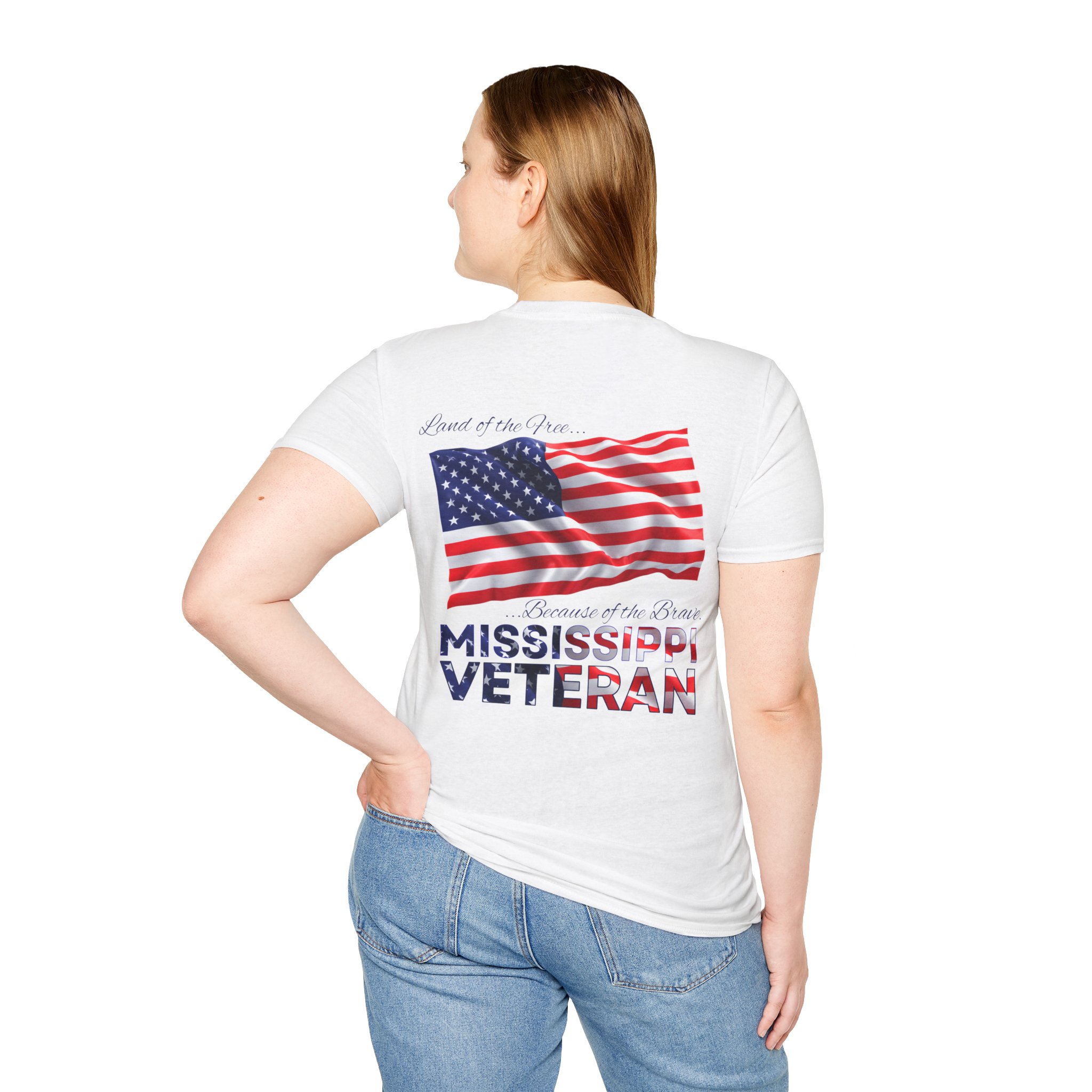 Mississippi Veteran T-Shirt — Home of the Brave American Flag Memorial Tee - Image 8