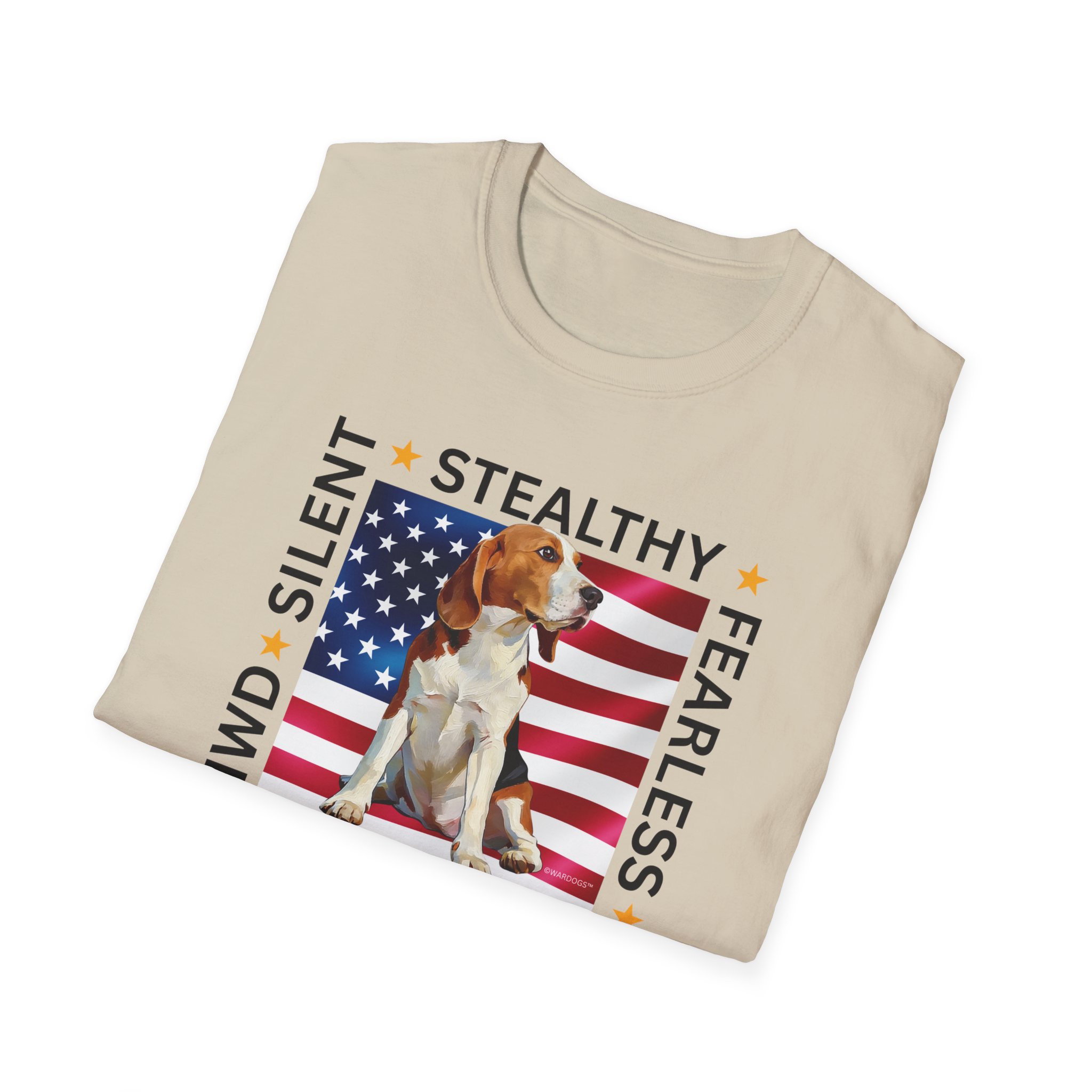 Military Working Dog T-Shirt — "MWD Silent • Stealthy • Fearless" American Flag K9 Tribute - Beagle - Image 10