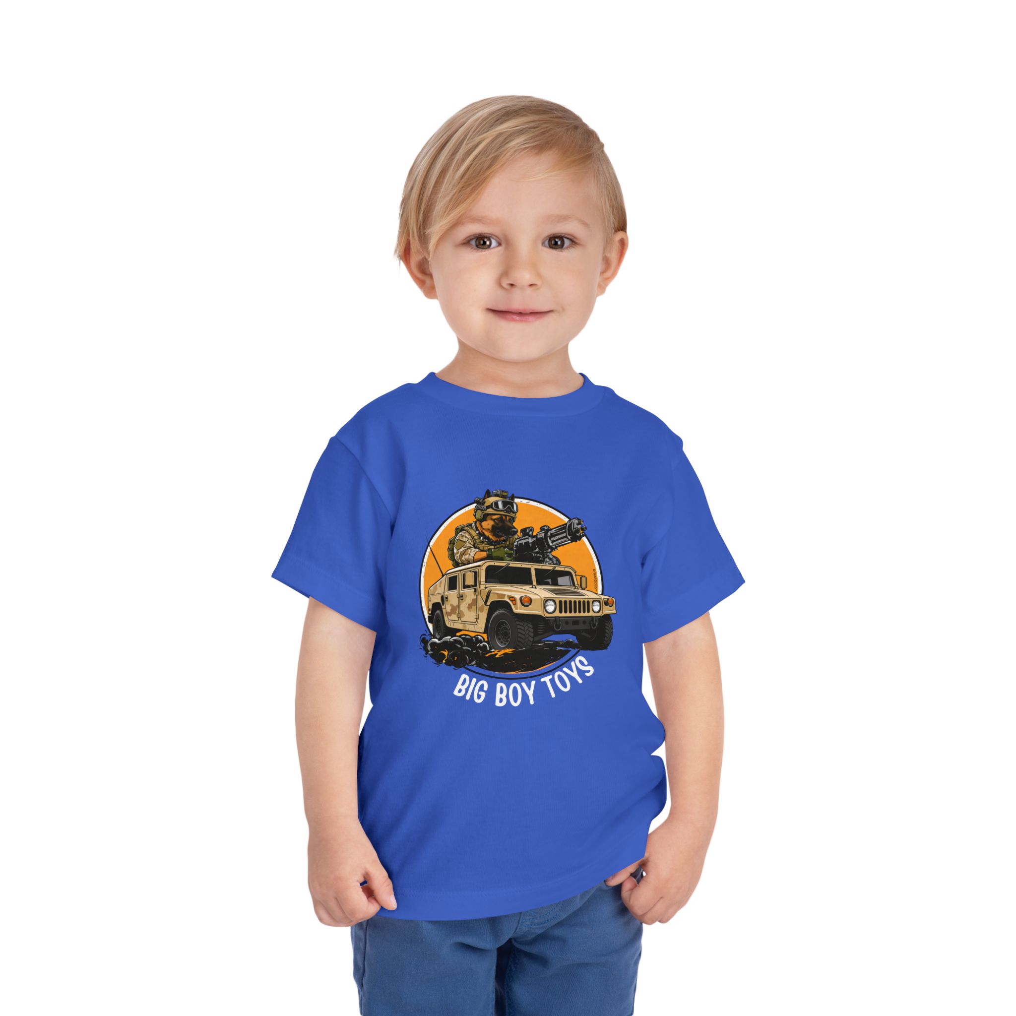 Toddlers' Adventure Tee — "Big Boy Toys" U.S. Marines Humvee & Driver Graphic - Image 3