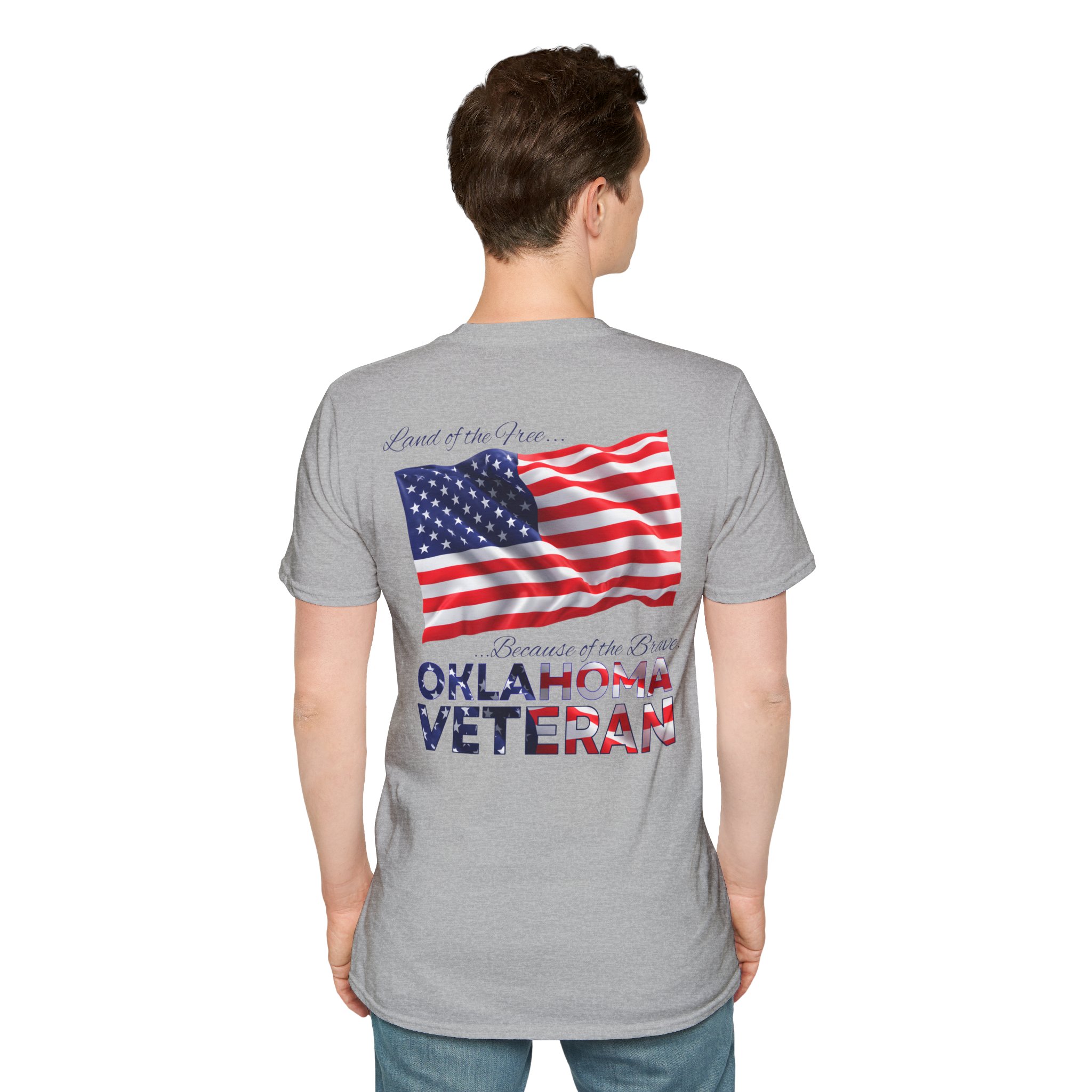 Oklahoma Veteran T-Shirt — Home of the Brave American Flag Memorial Tee - Image 11