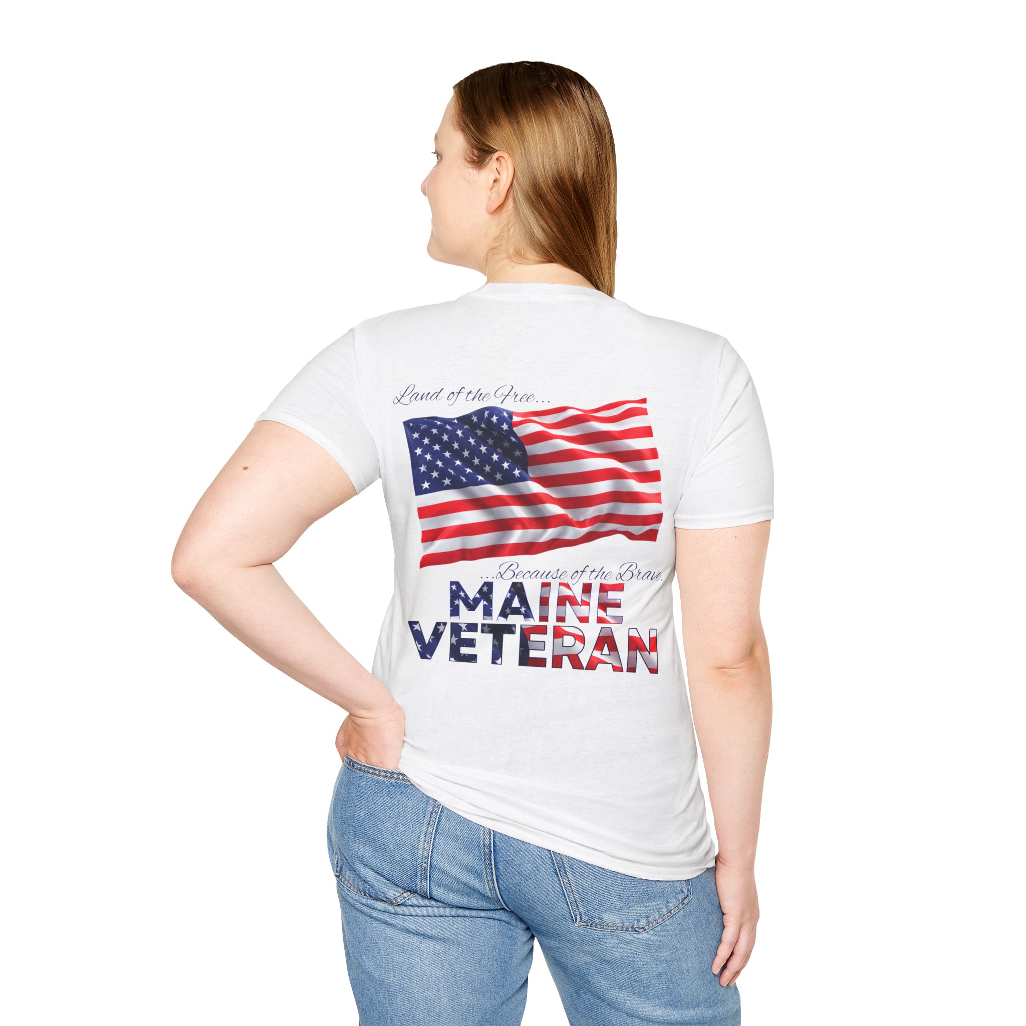Maine Veteran T-Shirt — Proud American Flag Military Tribute - Image 24