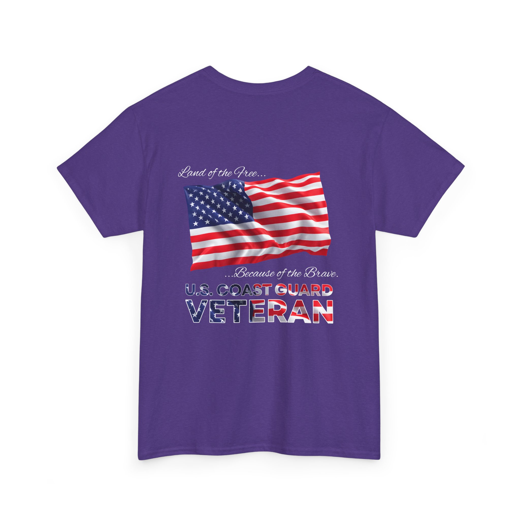 U.S. Coast Guard Veteran T‑Shirt — American Flag Tribute Tee - White Text - Image 24