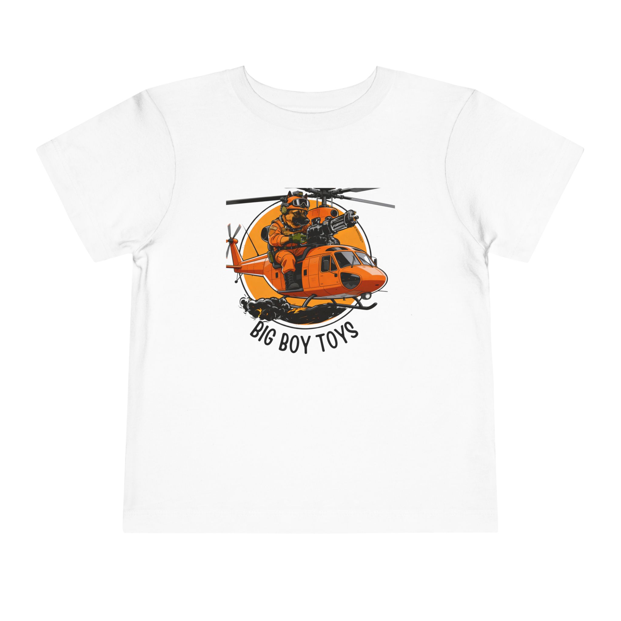 Toddler Helicopter Rescue Tee — Orange Rescue Coast Guard Chopper Graphic - Image 3