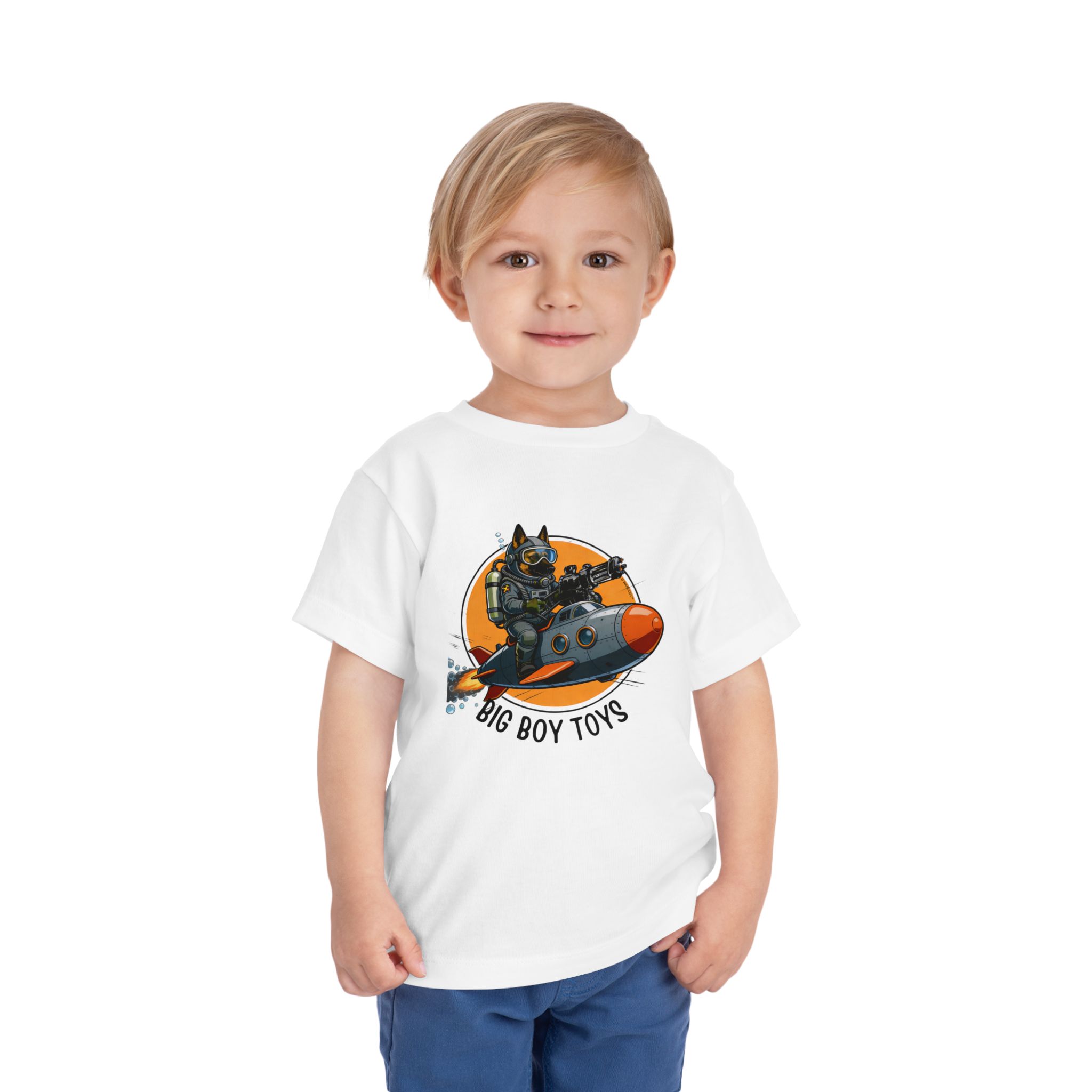 Copy of Toddler Tee — Big Boy Toys Submarine Pilot Dog Graphic Shirt - Image 6