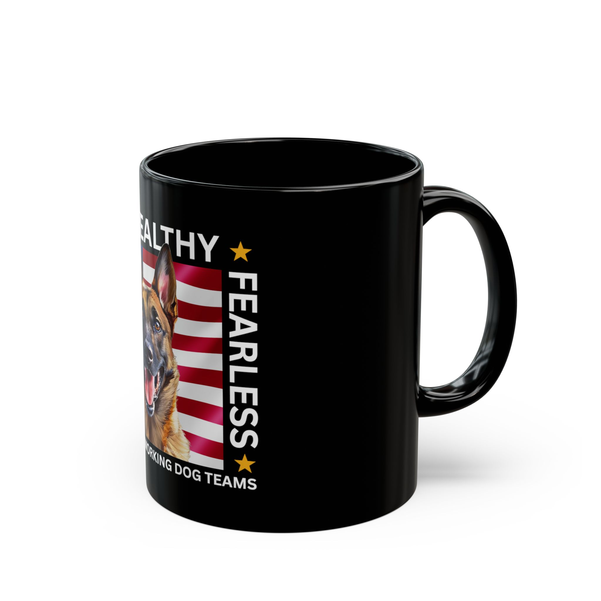 MWD "FEARLESS" Mug — Military K9 Coffee Cup (11oz/15oz) Belgian Malinois - Image 2
