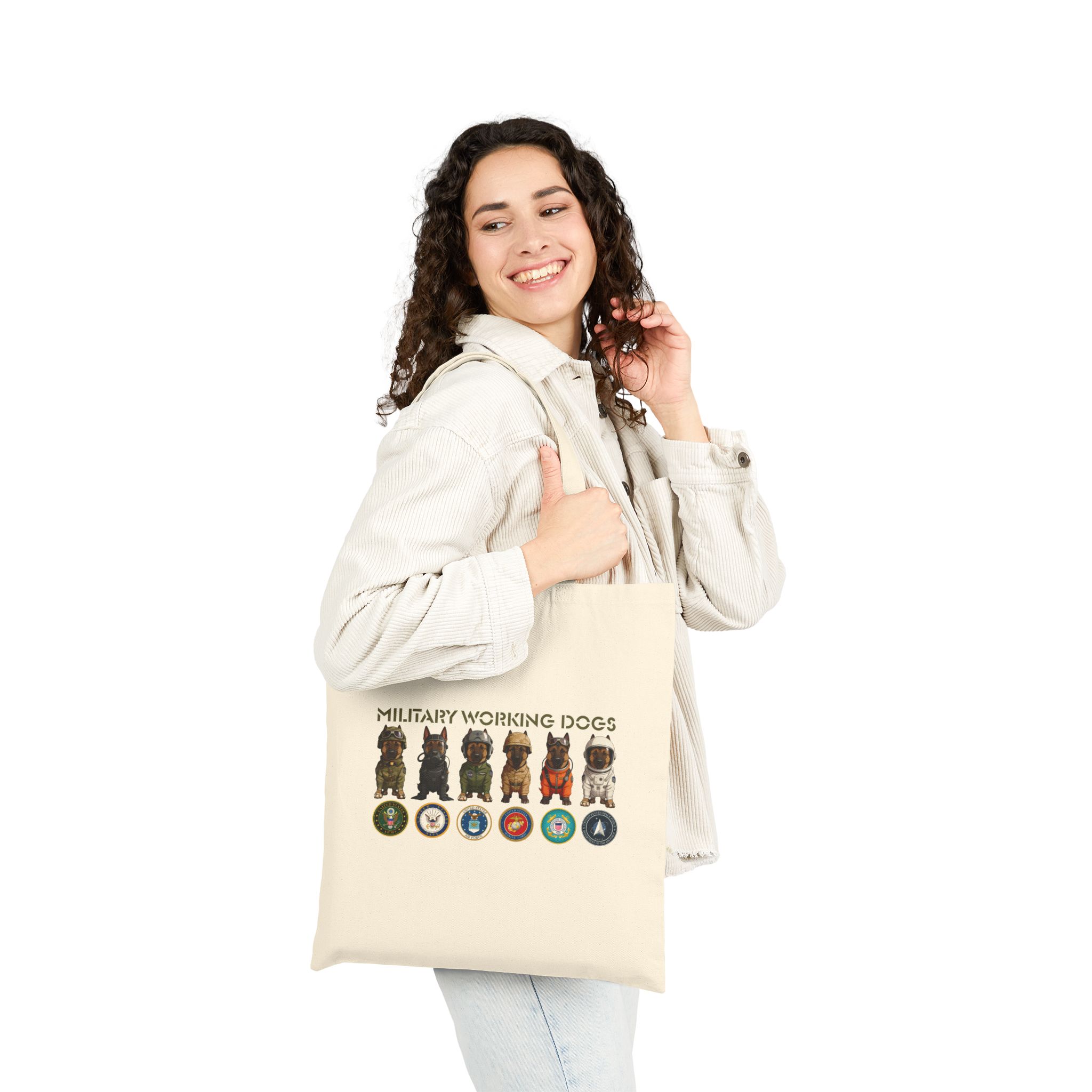 Military Working Dogs Line Up - All Branches Tribute Tote Bag - Image 4