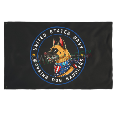United States Navy Working Dog Handlers Flag — Double-Sided Military K9 Banner