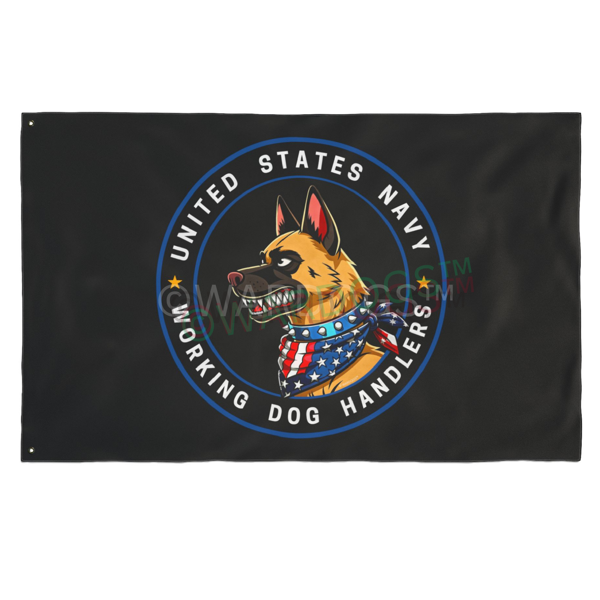 United States Navy Working Dog Handlers Flag — Double-Sided Military K9 Banner