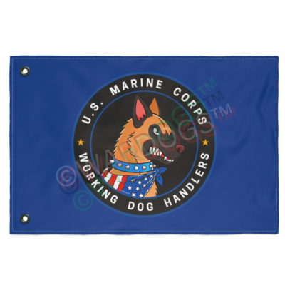 U.S. Marine Corps Dog Handlers Flag — Double-Sided Military K9 Banner -Ltd Edition Blue