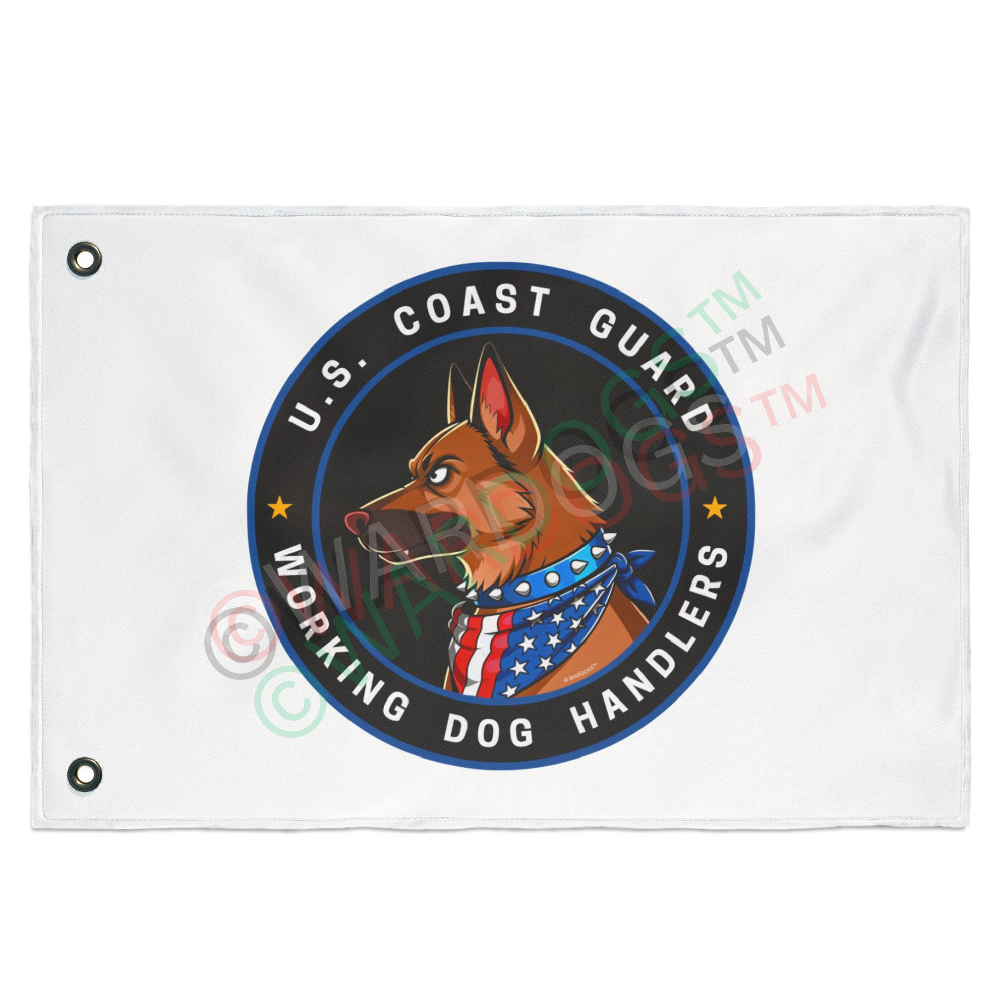 U.S. Coast Guard Working Dog Handlers Flag — Double-Sided Military K9 Banner