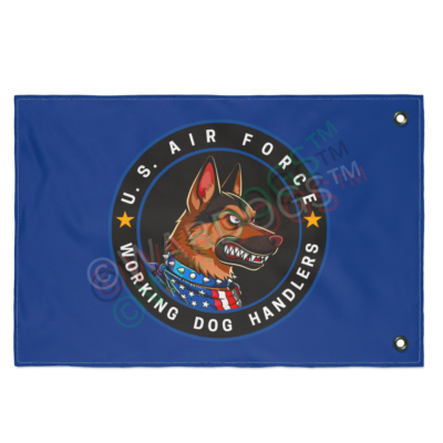 U.S. Air Force Dog Handlers Flag — Double-Sided Military K9 Banner -Ltd Edition Blue