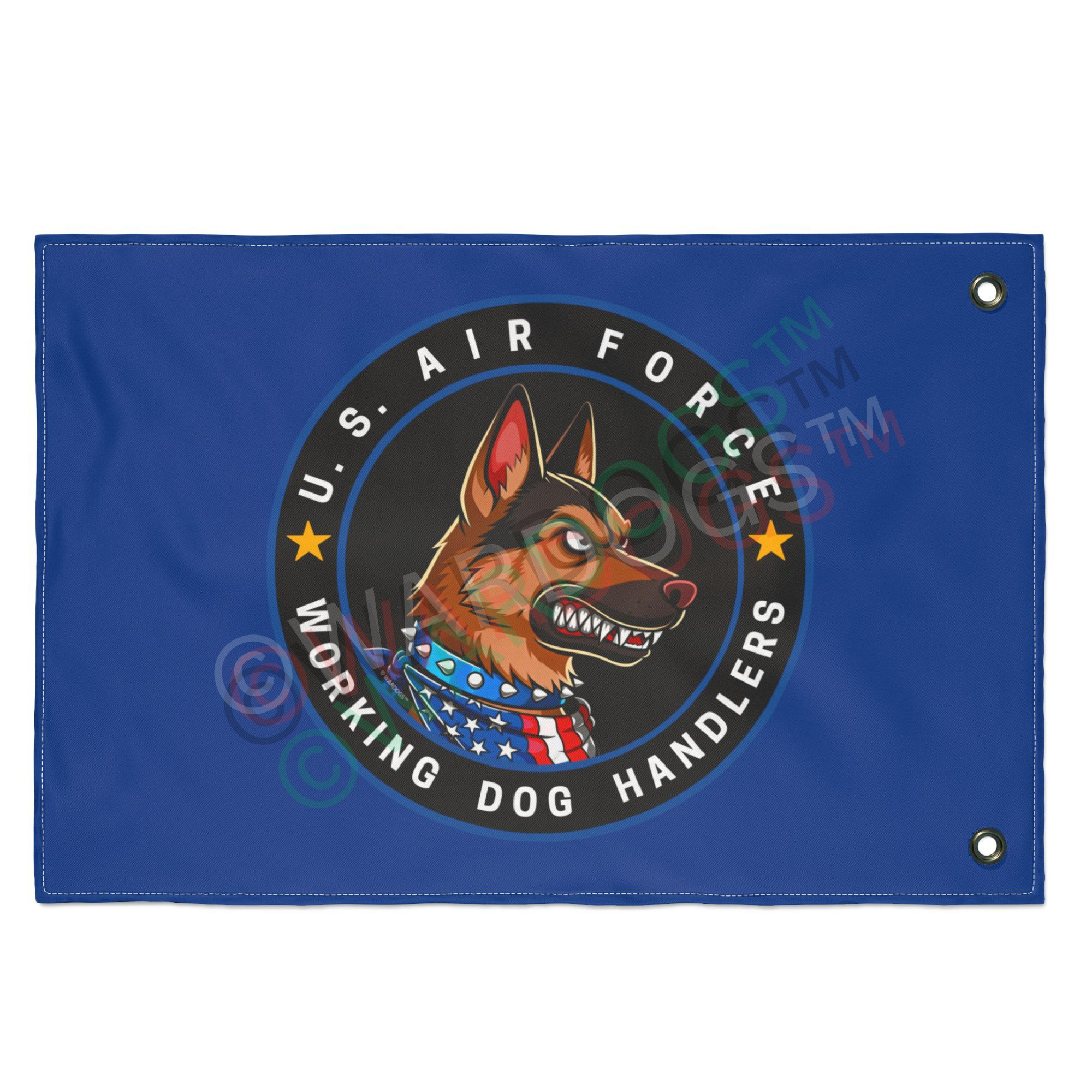 U.S. Air Force Dog Handlers Flag — Double-Sided Military K9 Banner -Ltd Edition Blue